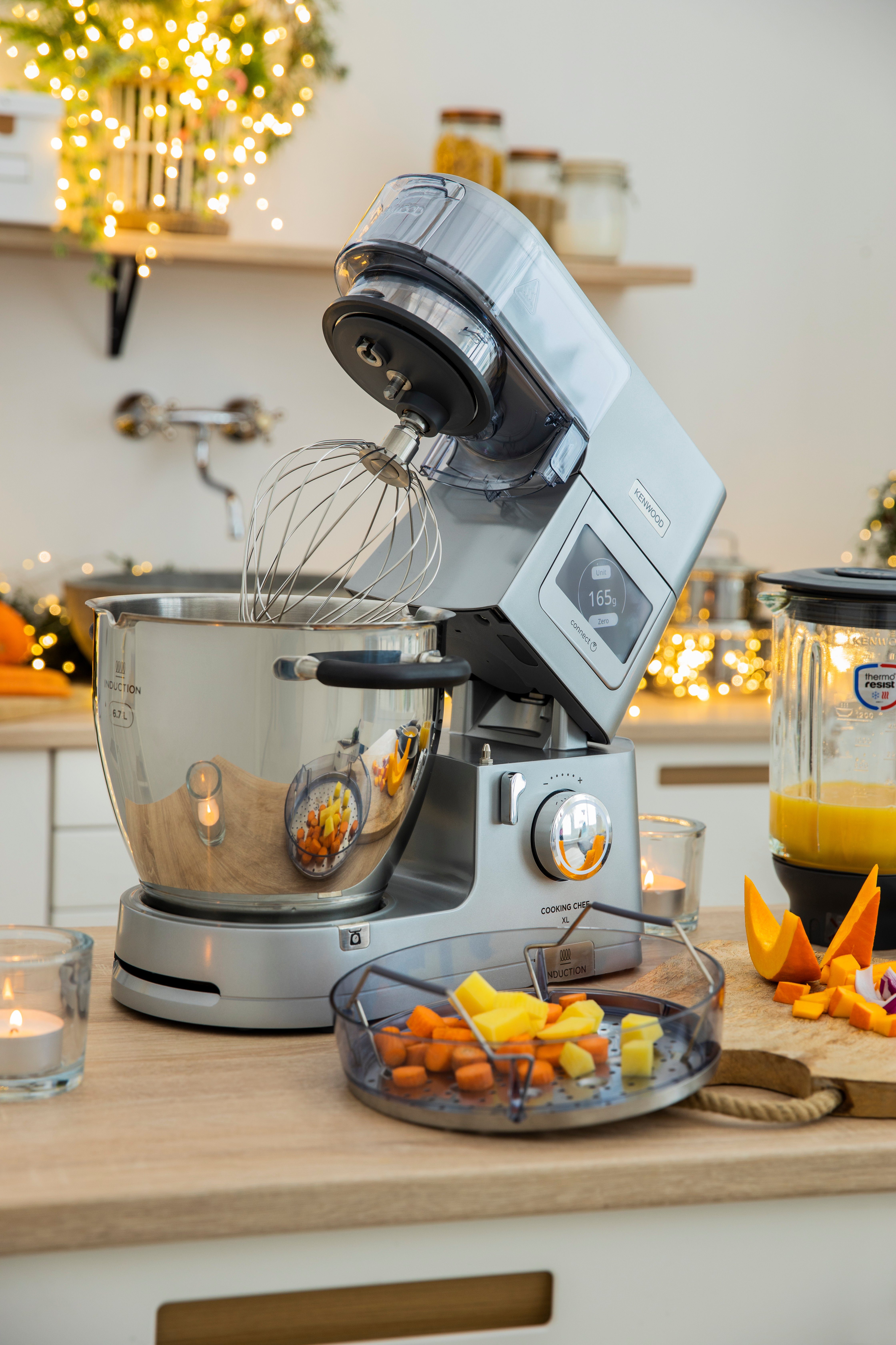 KENWOOD Küchenmaschine mit Kochfunktion Cooking Chef XL KCL95.424SI, 1500 W, 6,7 l Schüssel, mit integrierter Waage und umfangreichem Zubehör