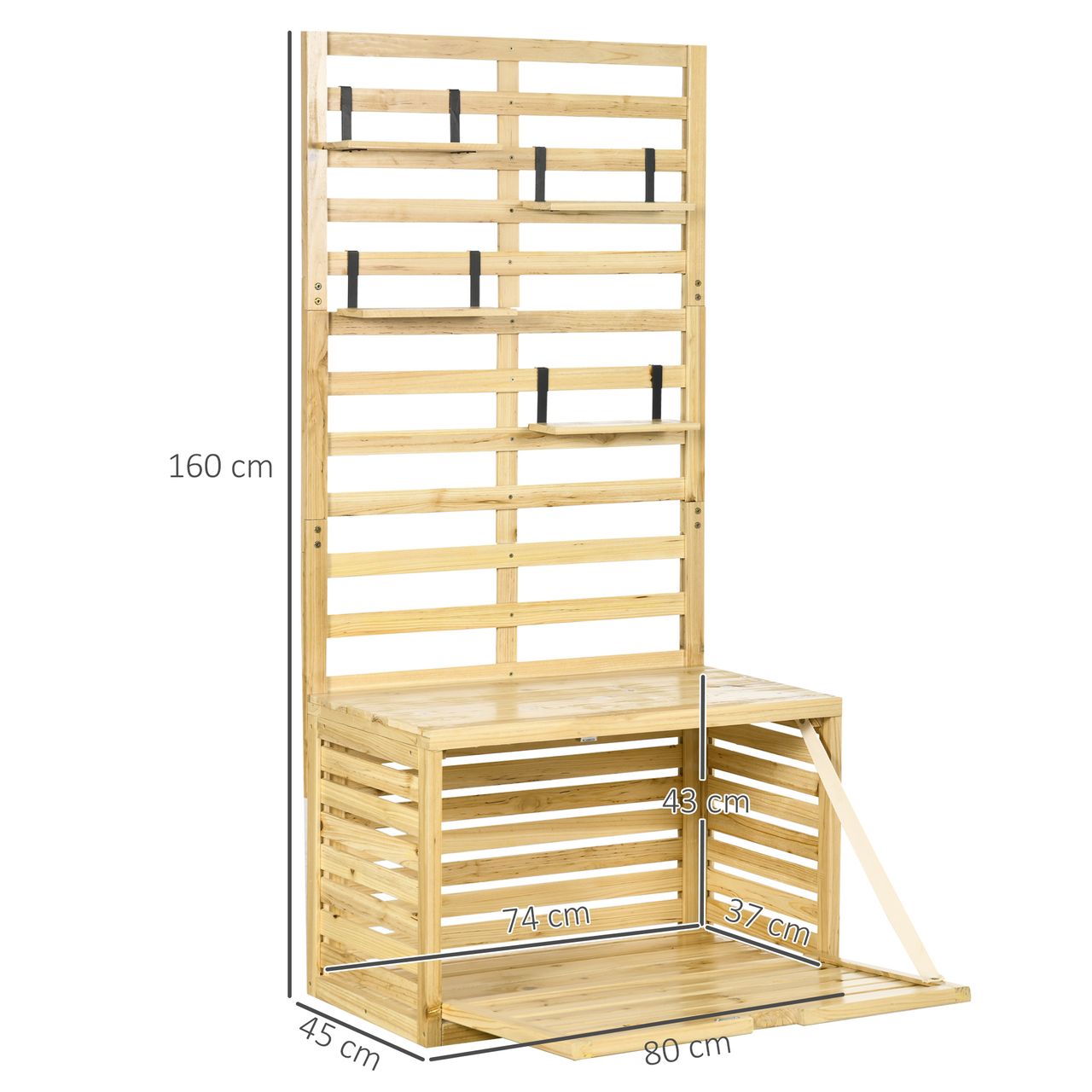 Outsunny Aufbewahrungsbox, Gartentruhe mit Rankhilfe