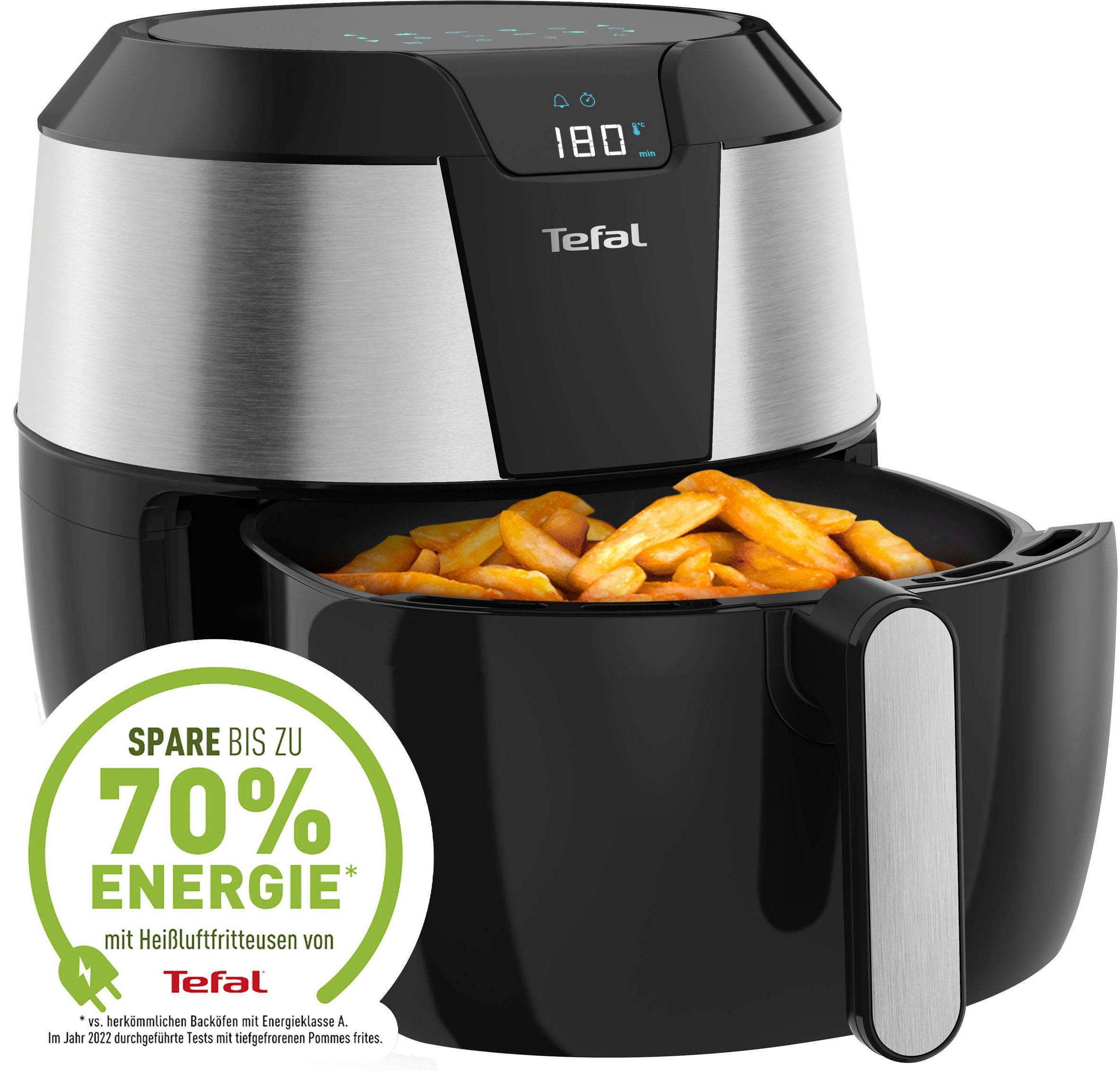Tefal Heißluftfritteuse EY701D.HERO Easy Fry XXL mit Zubehör-Set, 1850 W, Fassungsvermögen 1,6 kg, Timer, 8 automatische Menüs