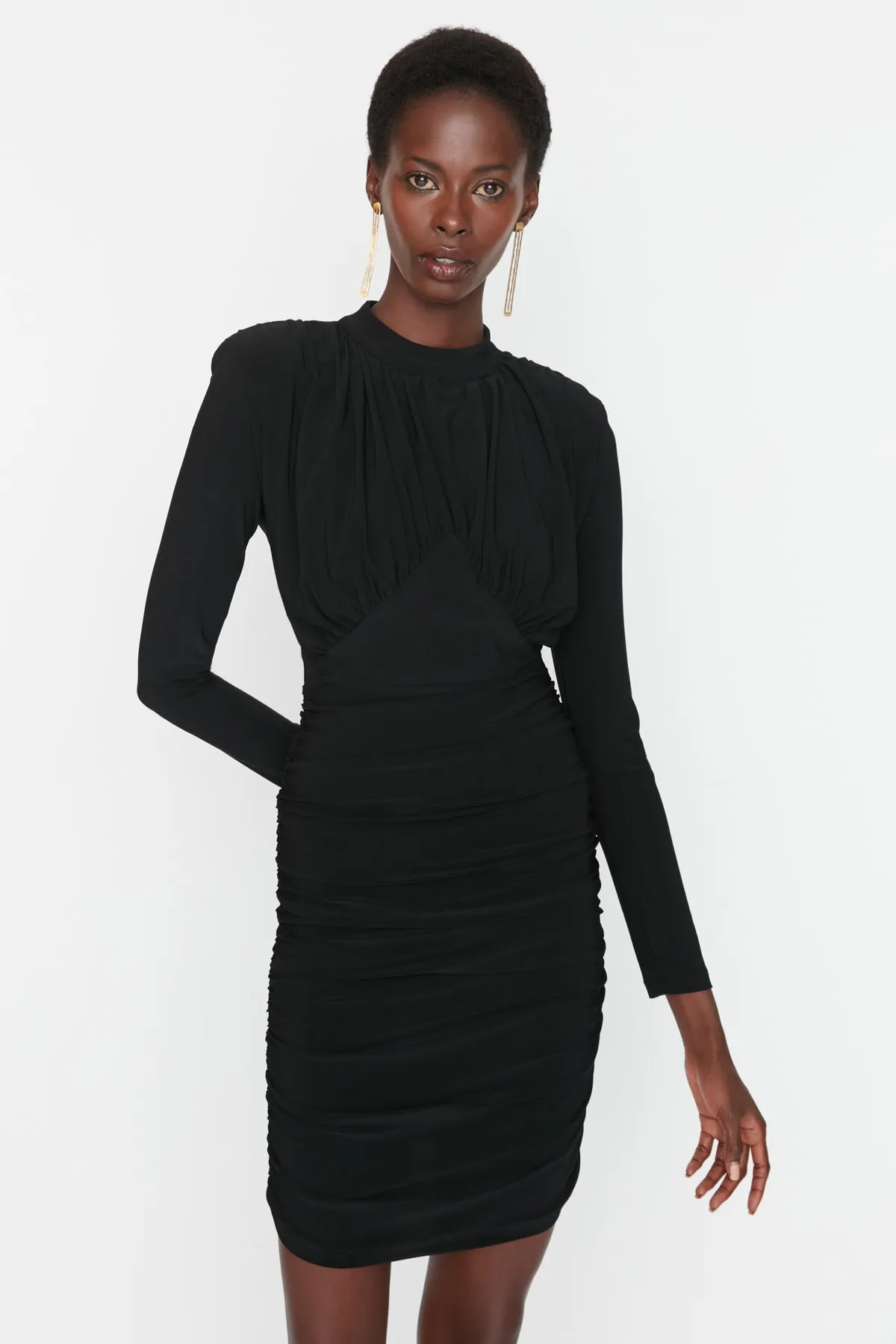 Trendyol Collection  Schwarzes gestricktes elegantes Abendkleid TPRAW23EL00084
