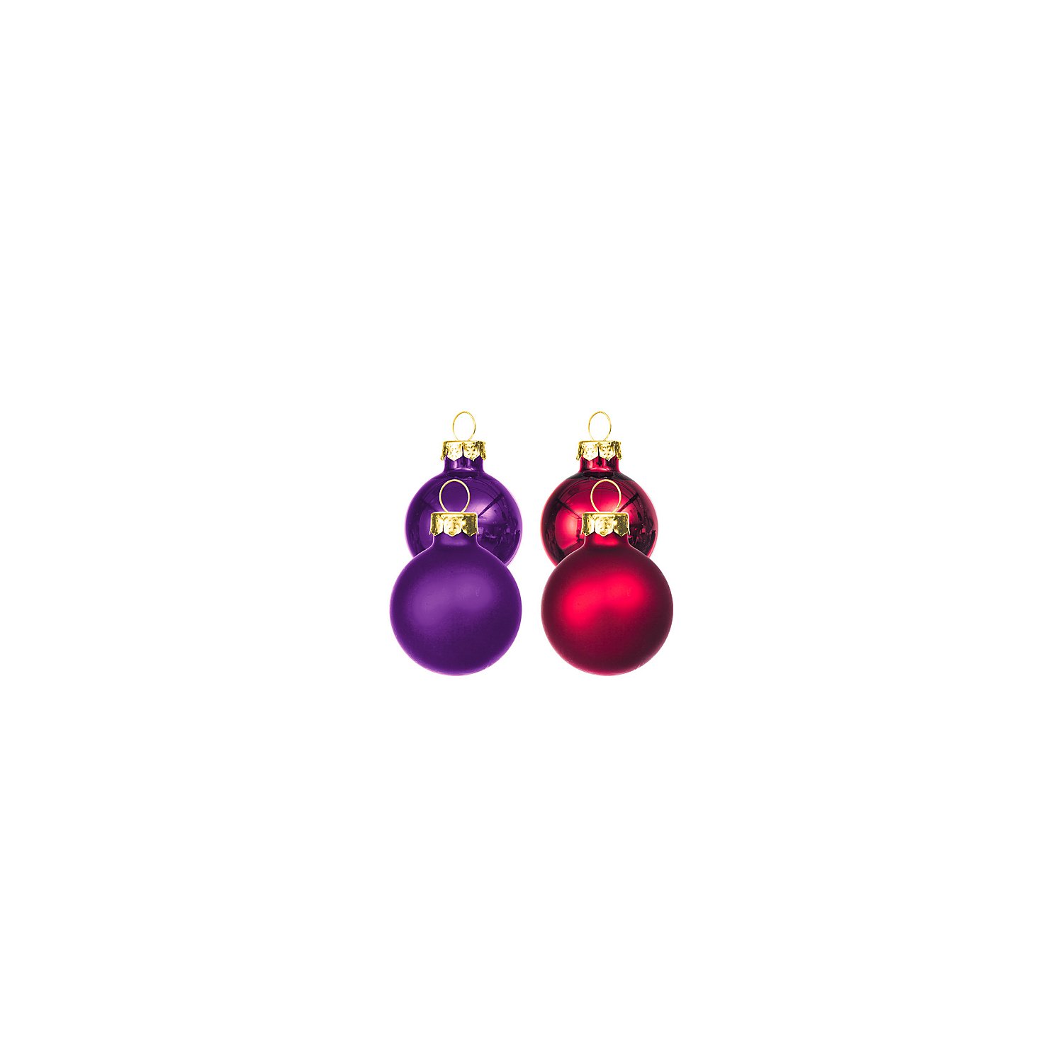 Weihnachtskugeln aus Glas, lila, rot, 2 cm Ø, 25 Stück
