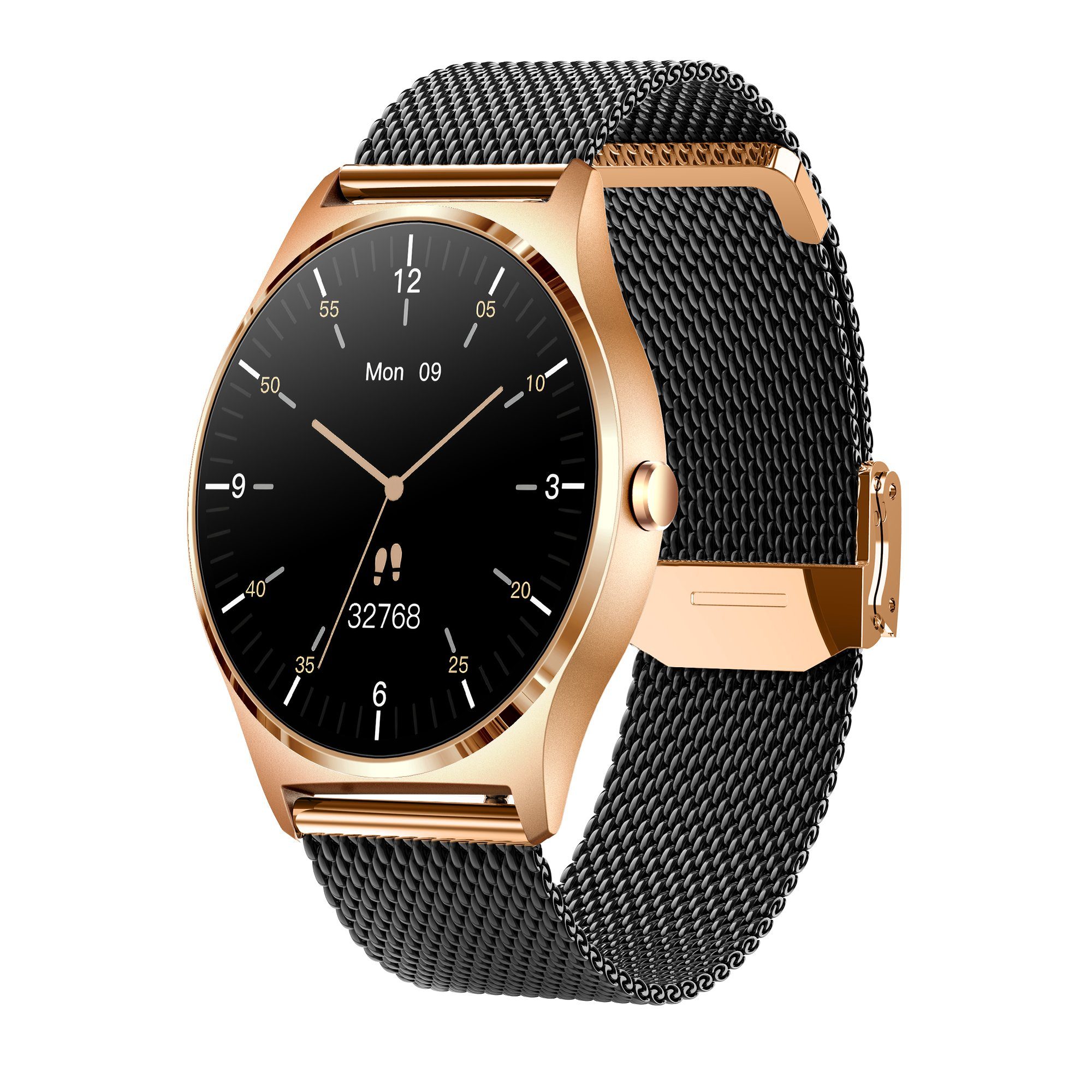 XCOAST JOLI Damen Smartwatch (3,9 cm/1,3 Zoll, iOS Android) Fitnesstracker, neueste Generation, 3-tlg., milanaise Edelstahlarmband mit Schnellwechselverschluss, IP67 wasserdicht, Herzfrequenz, Blutdruck, Blutsauerstoff, Schlaf