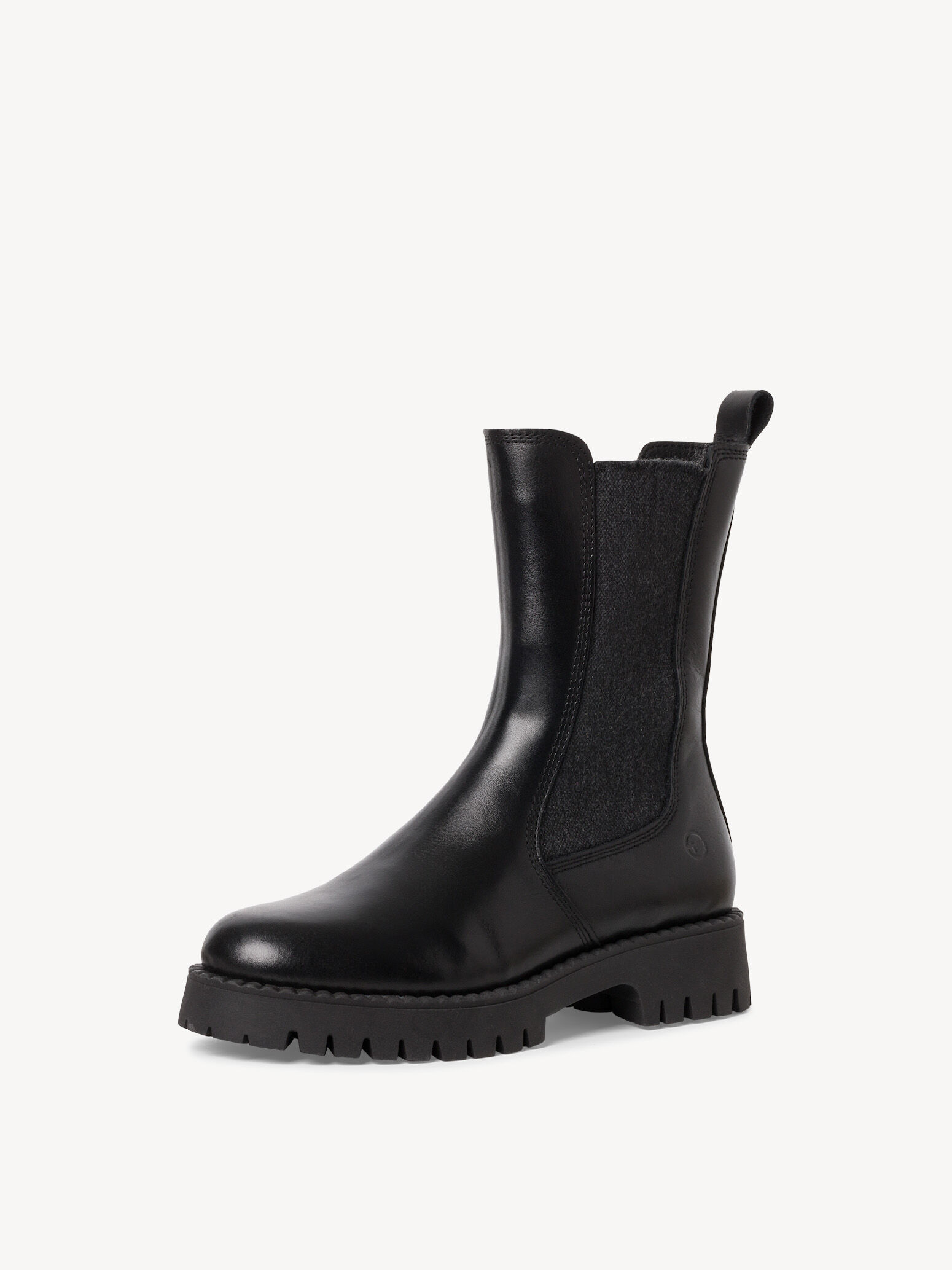 Bottine en cuir - noir doublure chaude