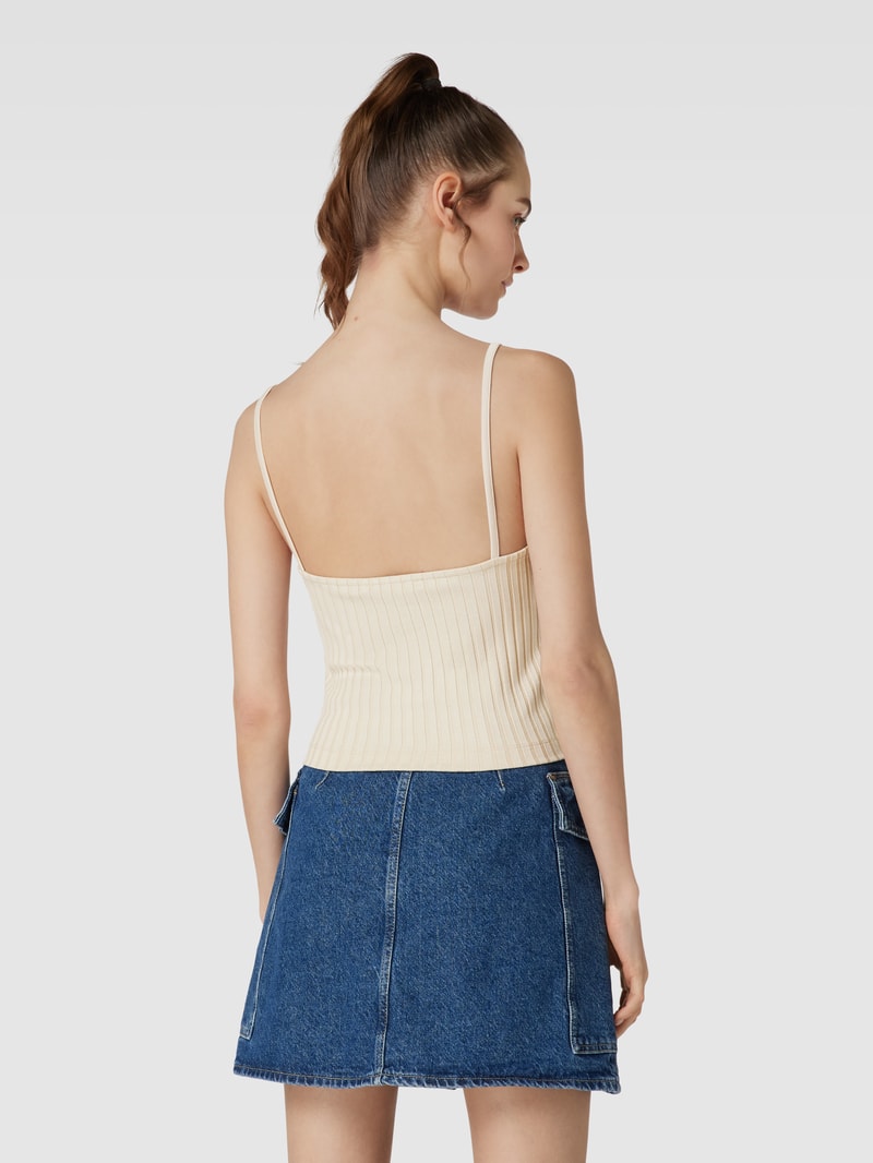 Crop Top im Ripp-Look in sand