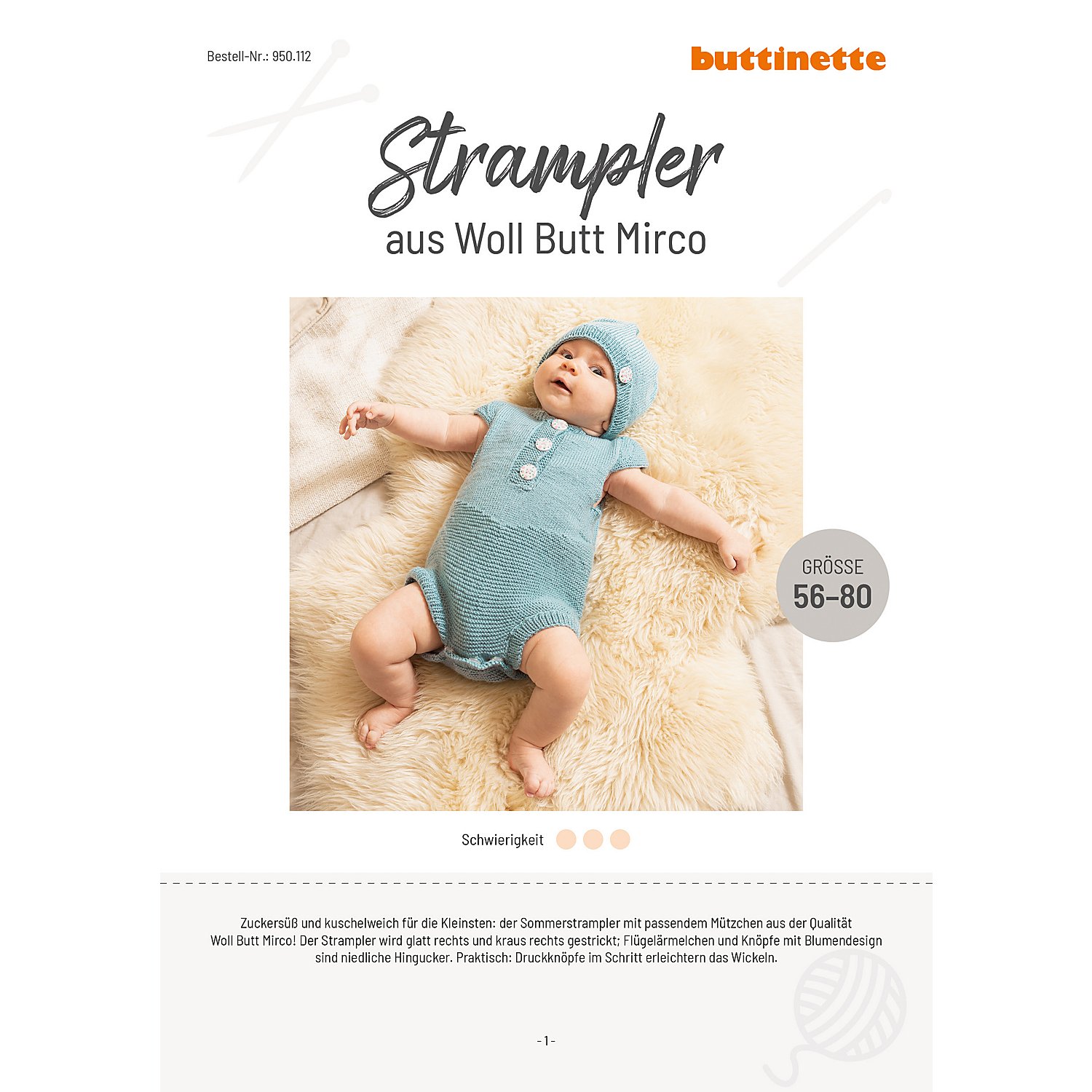 Strickanleitung - Strampler aus Woll Butt Mirco