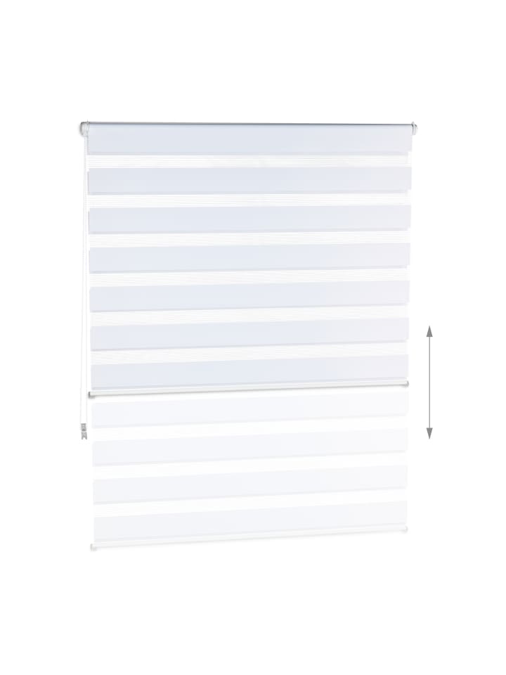relaxdays Doppelrollo Klemmfix in Weiß - (B)106 x (H)156 cm günstig kaufen onesize