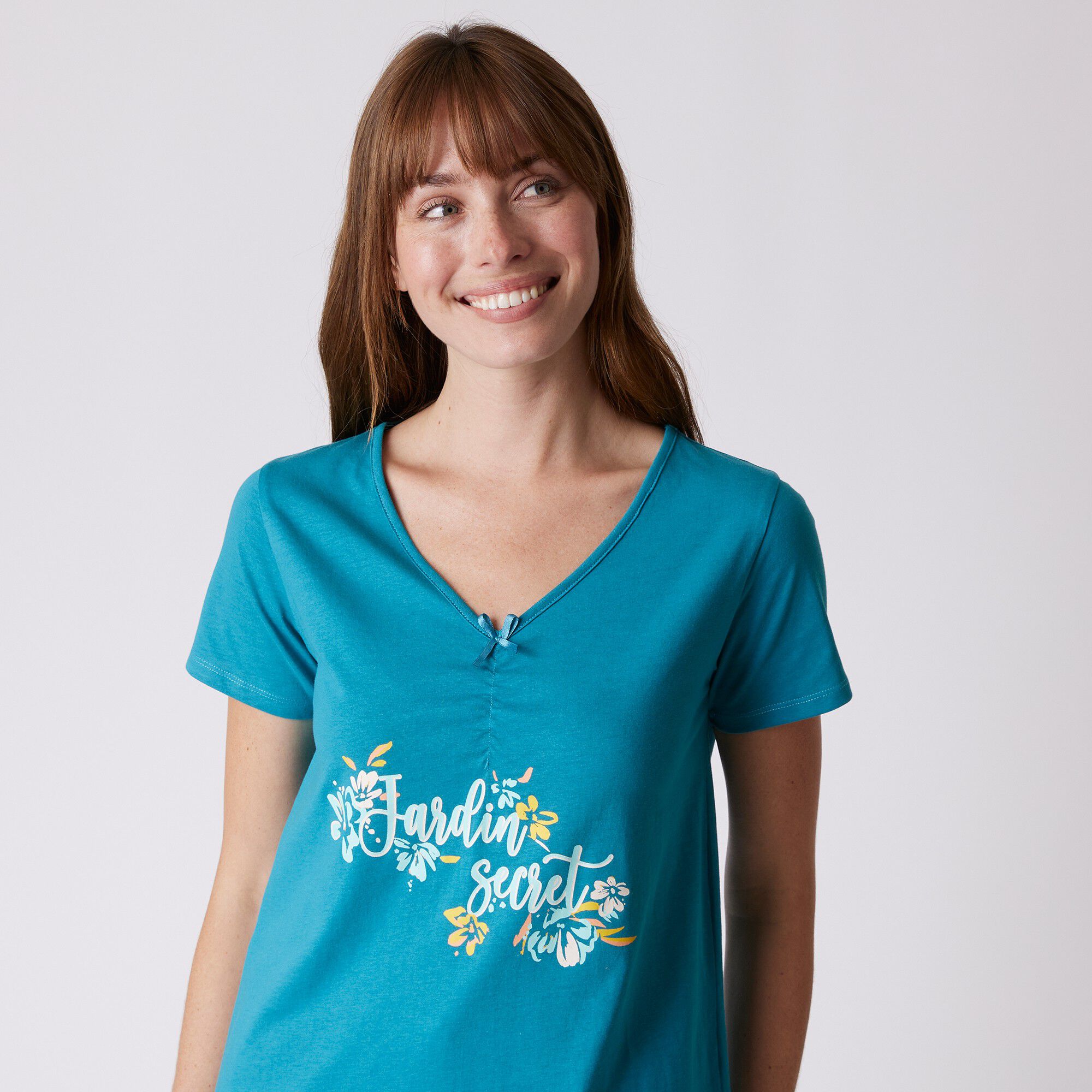 Tee-shirt pyjama manches courtes imprimé 