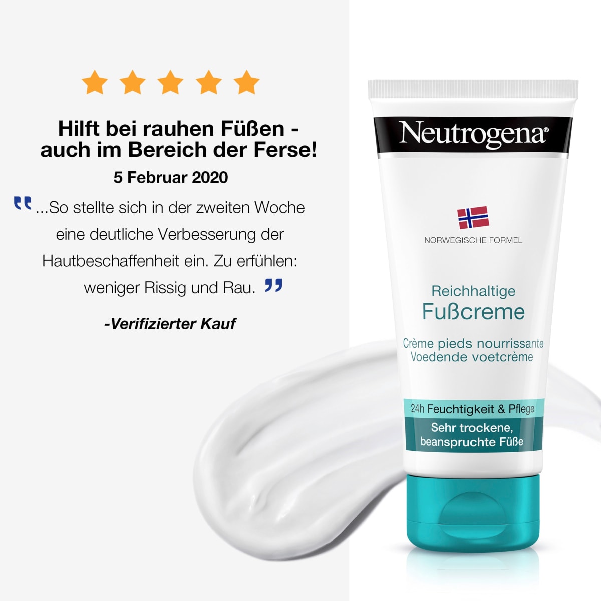 Fußcreme Trockene Haut, Norwegische Formel, 100 ml