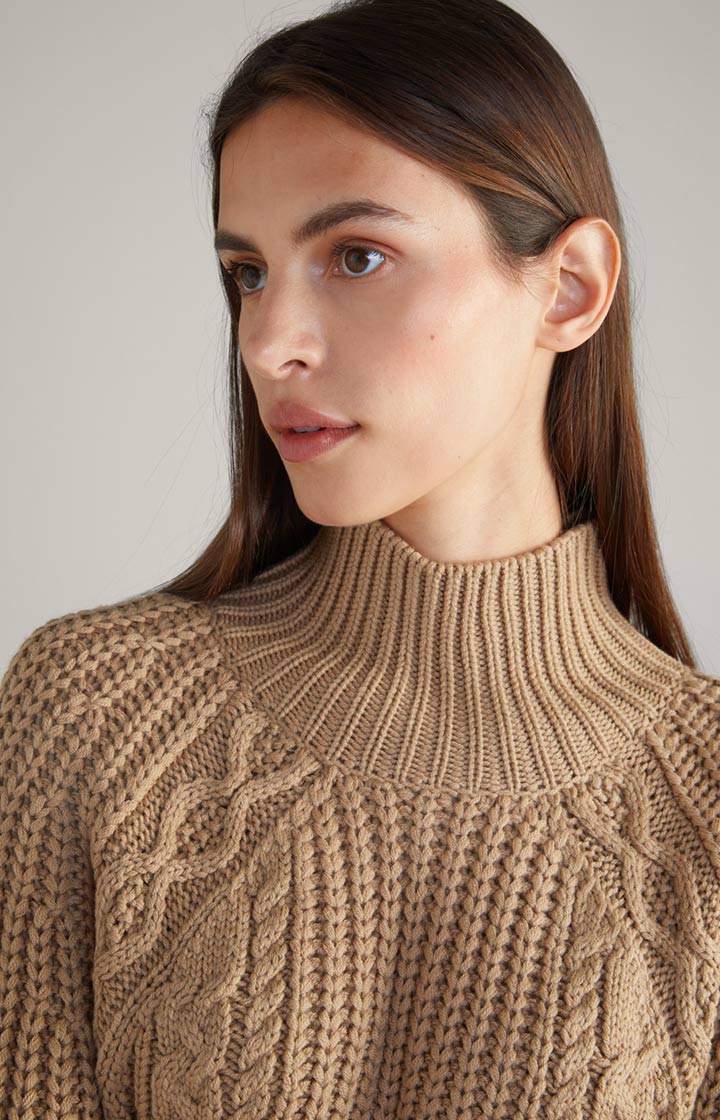 Schurwoll-Mix-Pullover in Beige