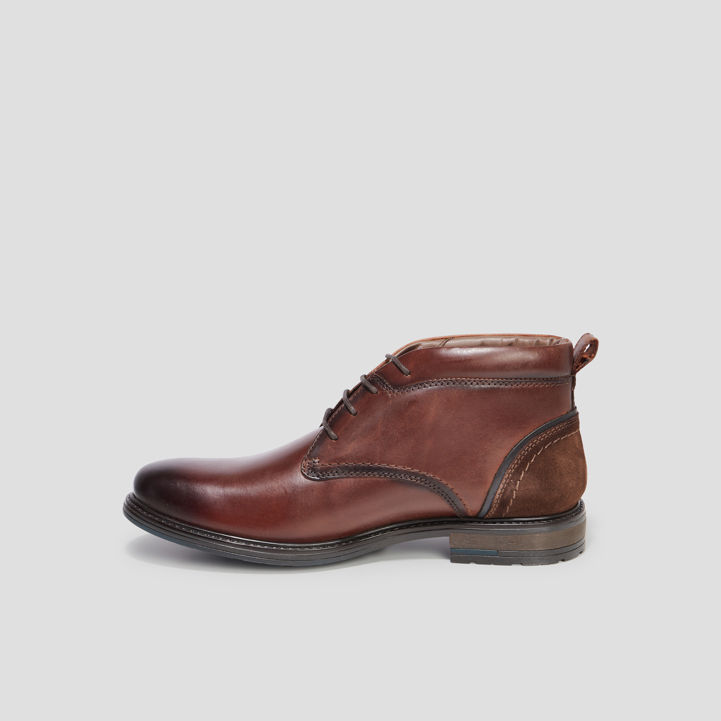 Bottines à lacets en cuir Creeks Brownie marron homme | La Halle