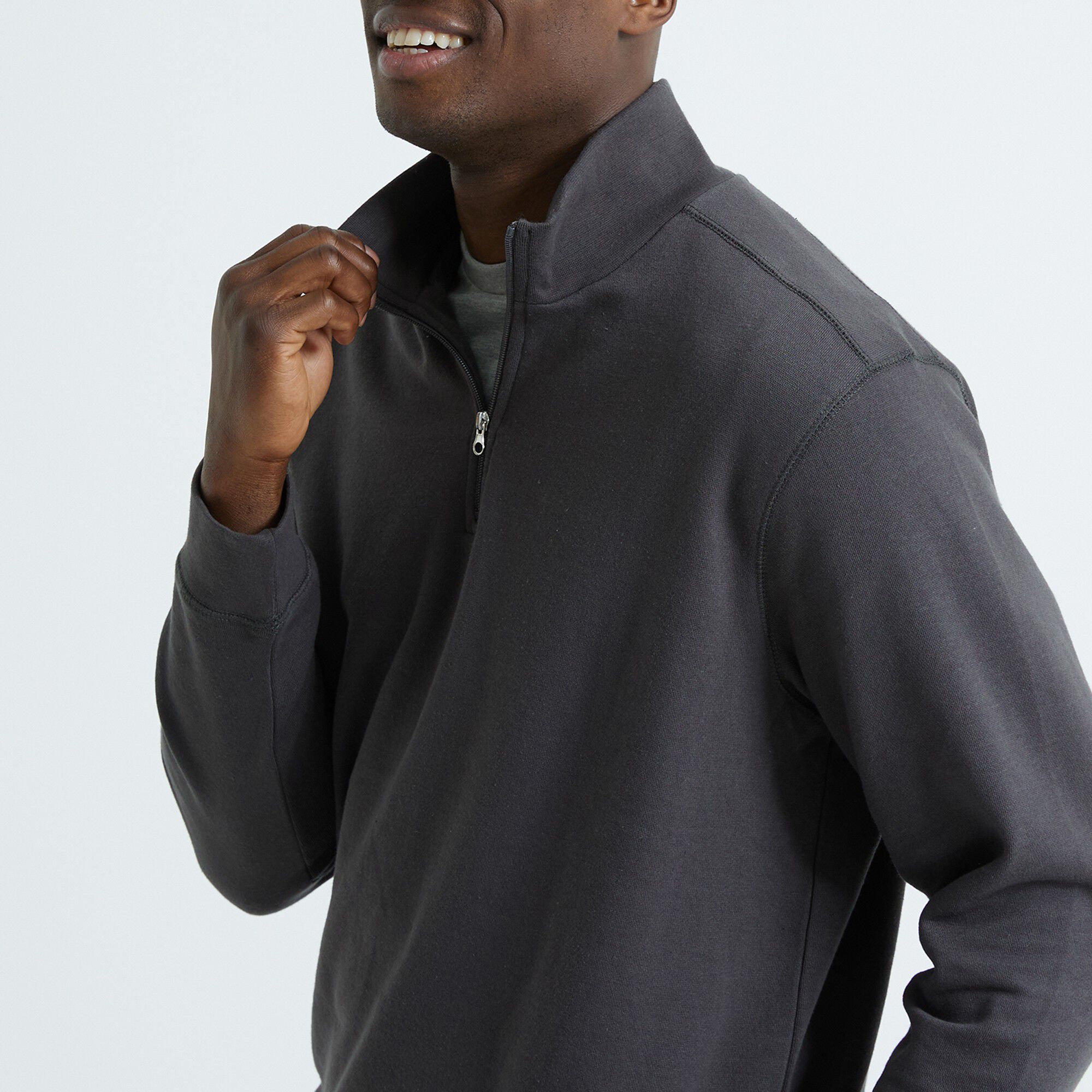 Sweat molleton col camionneur zippé