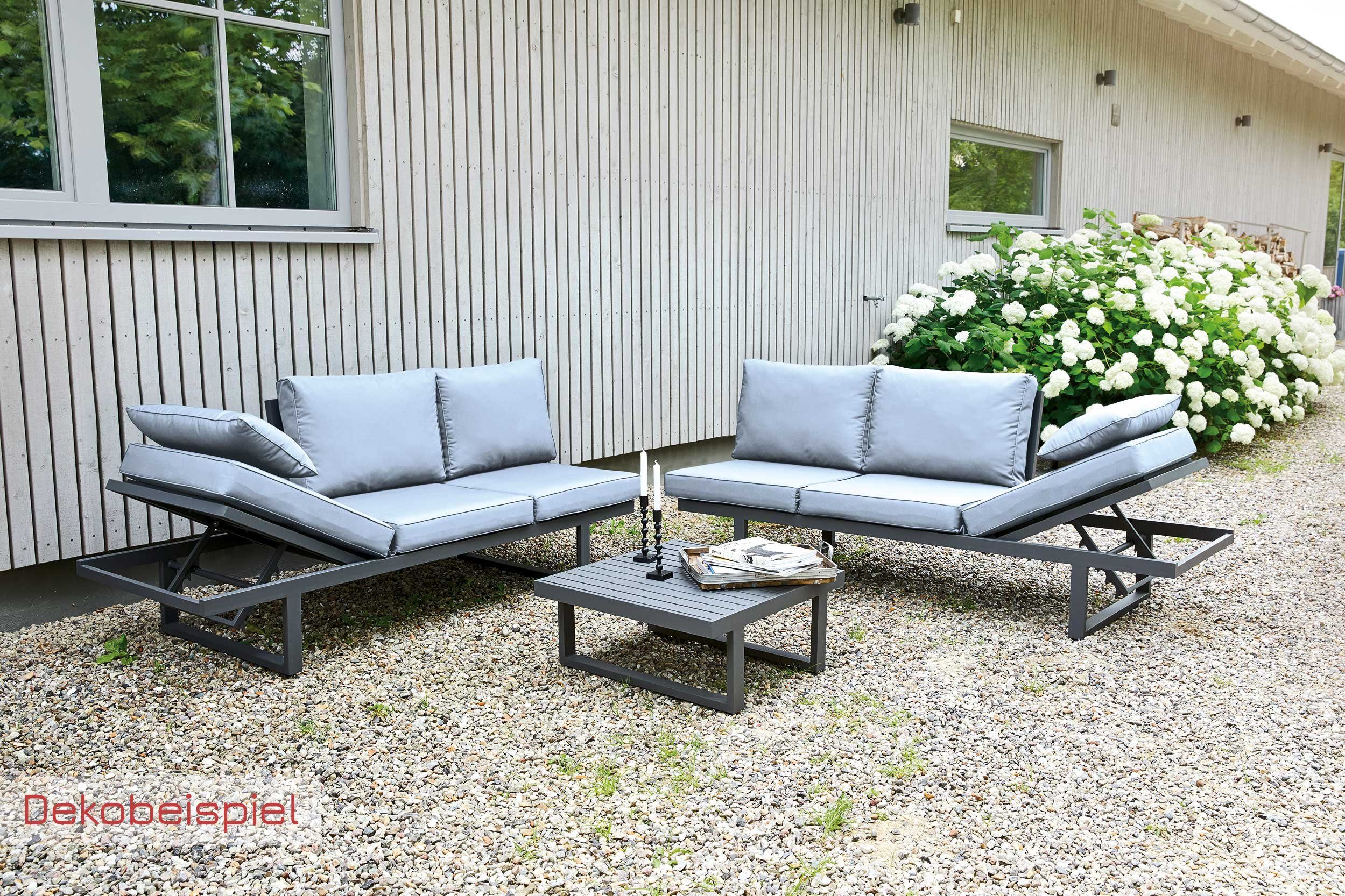 LC Garden Loungesofa LC Garden Bondino Living Multifunktionssofa 3er Sofa anthrazit