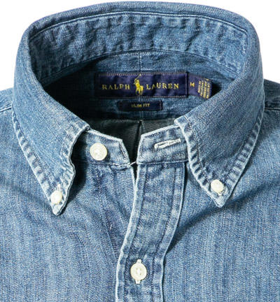 Polo Ralph Lauren, Jeanshemd, Slim Fit, Baumwolle, mittelblau