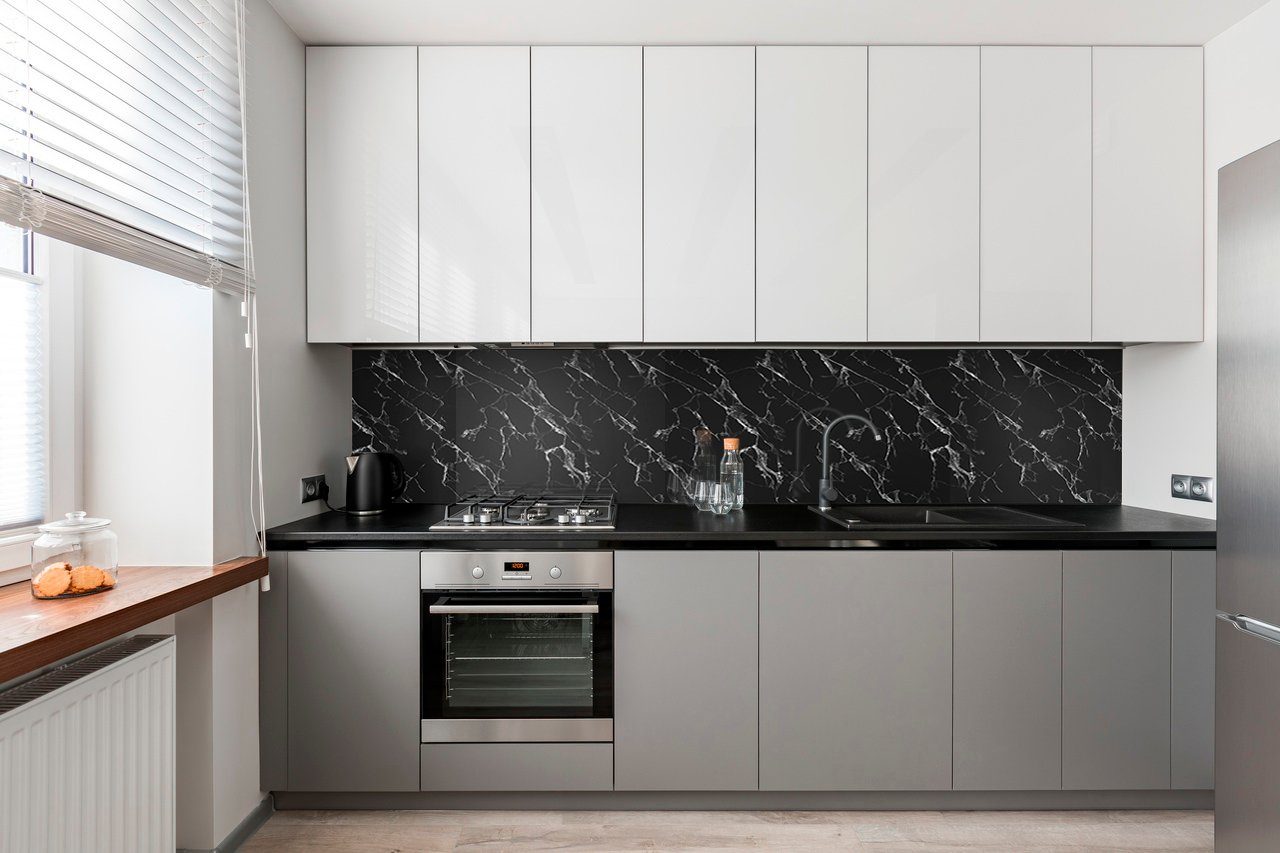 Rodnik Küchenrückwand Naturstein nero, robuste Kunststoff Platte Monolith in PREMIUM Qualität