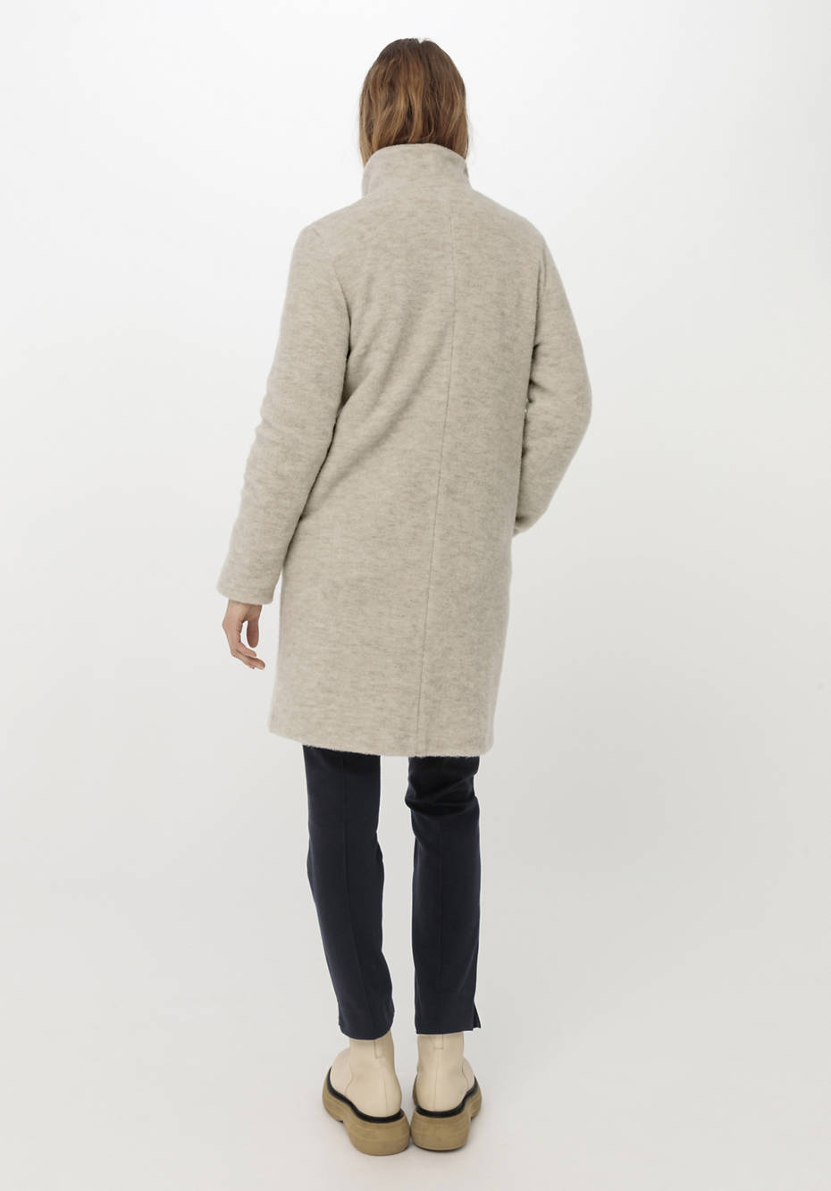 Wollfleece Mantel aus reiner Bio-Merinowolle