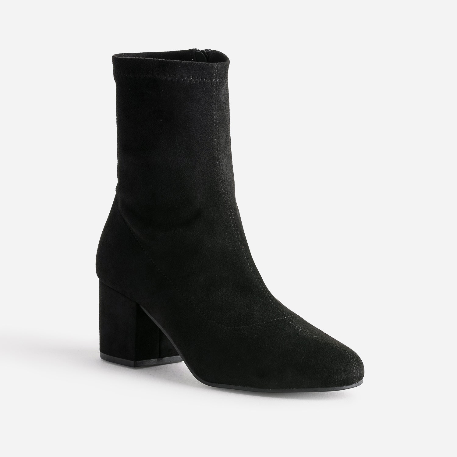 Boots noir éco-conçu en textile suédé