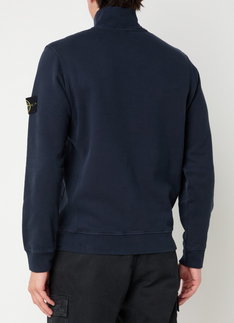 Πουλόβερ Stone Island 63420 με μισό φερμουάρ και λογότυπο