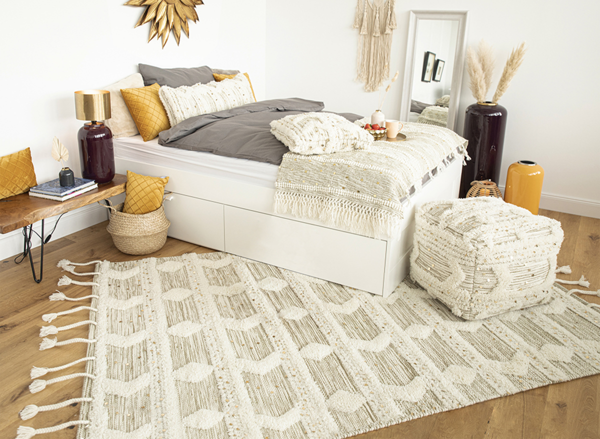 megusta Teppich Bohist 425 Creme / Khaki