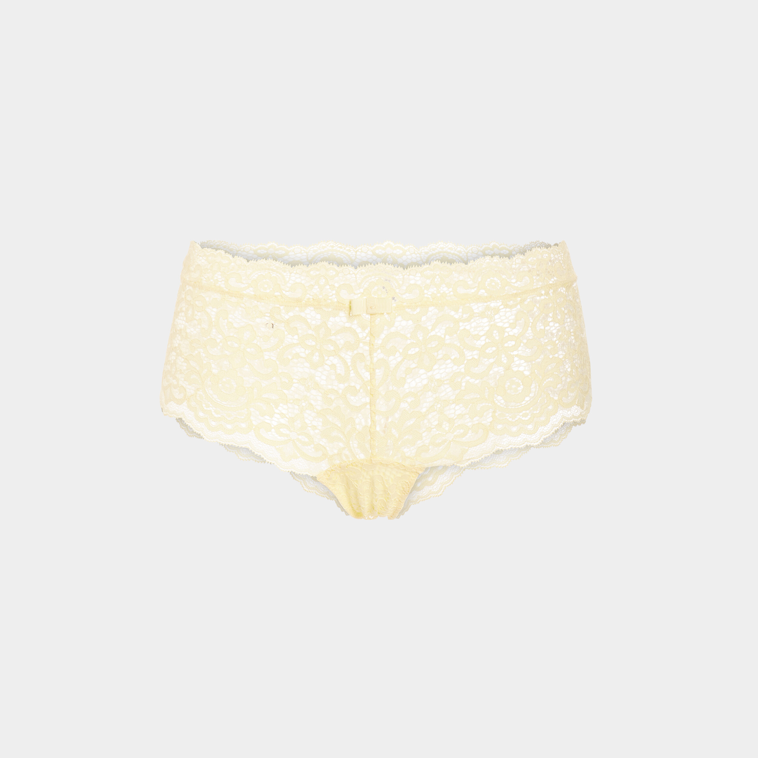 Shorty en dentelle jaune pastel femme | La Halle