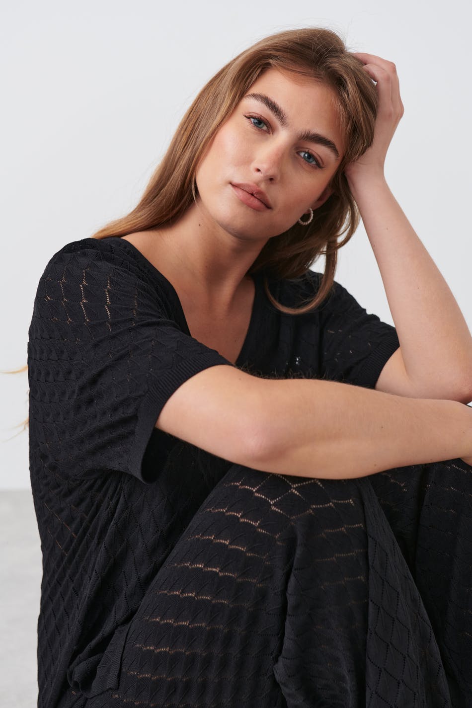 Pointelle knitted top