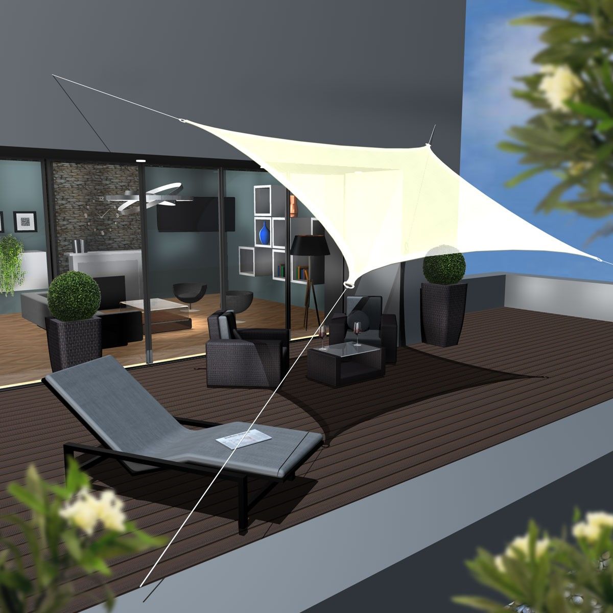 AMANKA 3 x 3 HDPE Sonnensegel