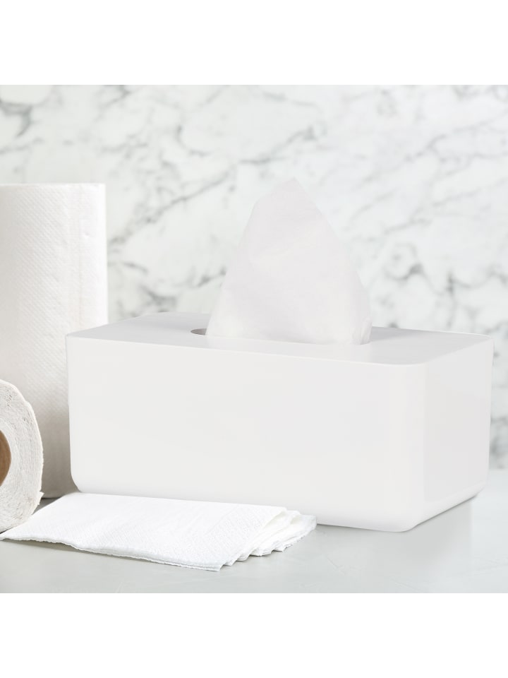 relaxdays Tücherbox in Weiß - (B)23 x (H)10 x (T)13 cm günstig kaufen onesize