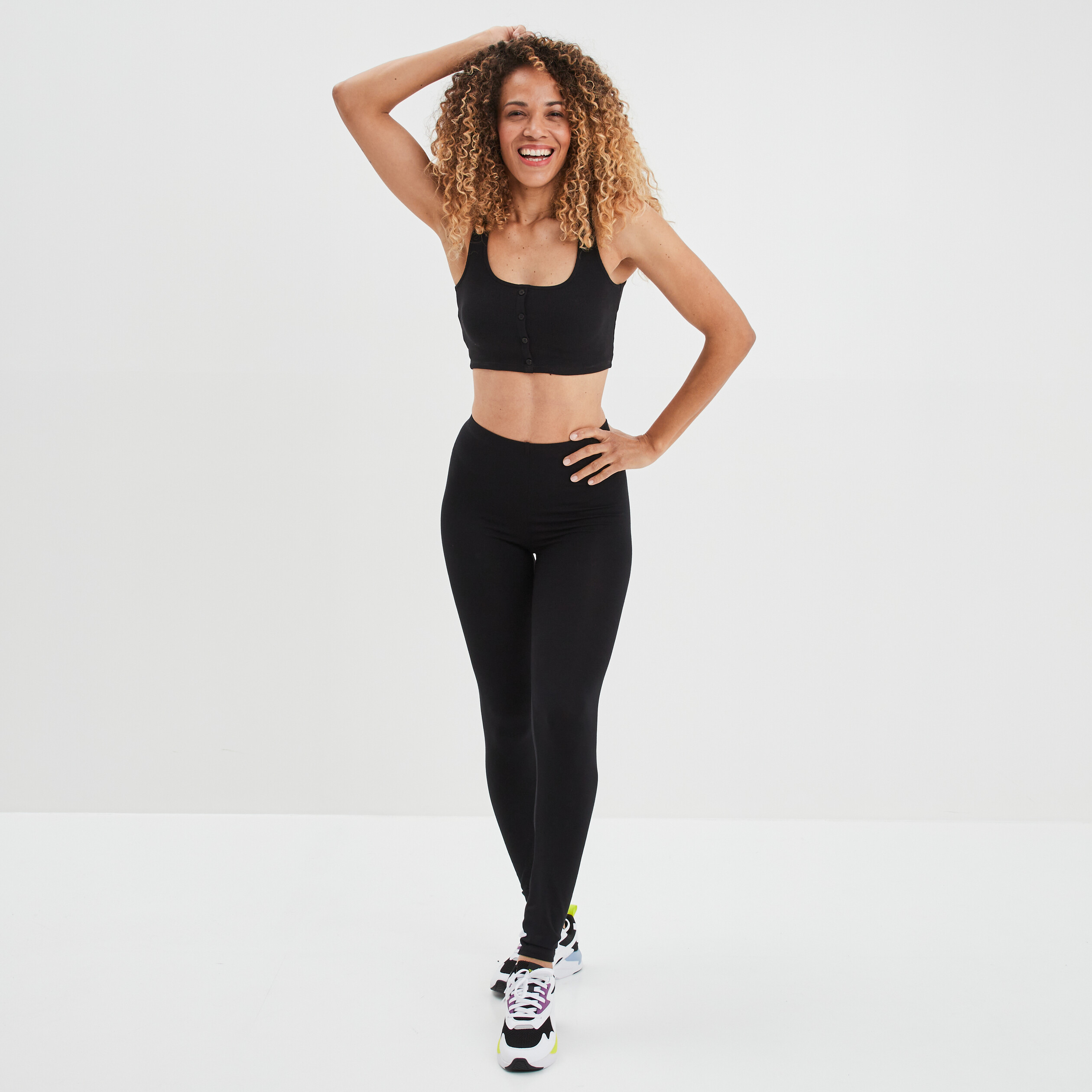 Legging taille élastiquée noir femme | La Halle