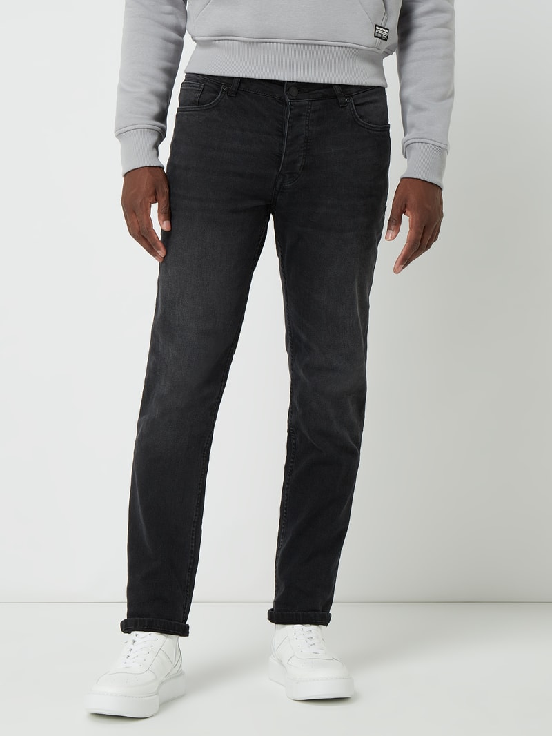 Skinny Fit Jeans mit Stretch-Anteil in schwarz