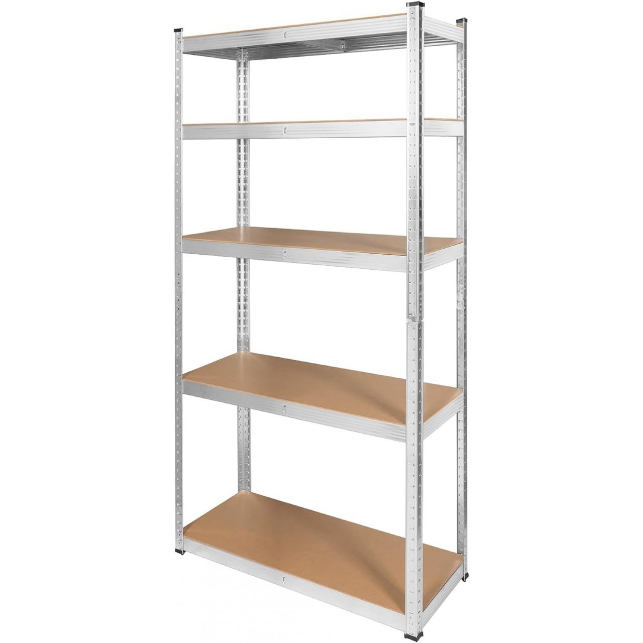 COFI 1453 Stilvolles Metallregal mit 5 Böden Robuste Aufbewahrungslösung 180cm x 90cm x 40cm Silber