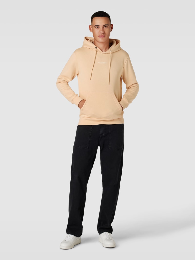 Hoodie mit Label-Print in beige