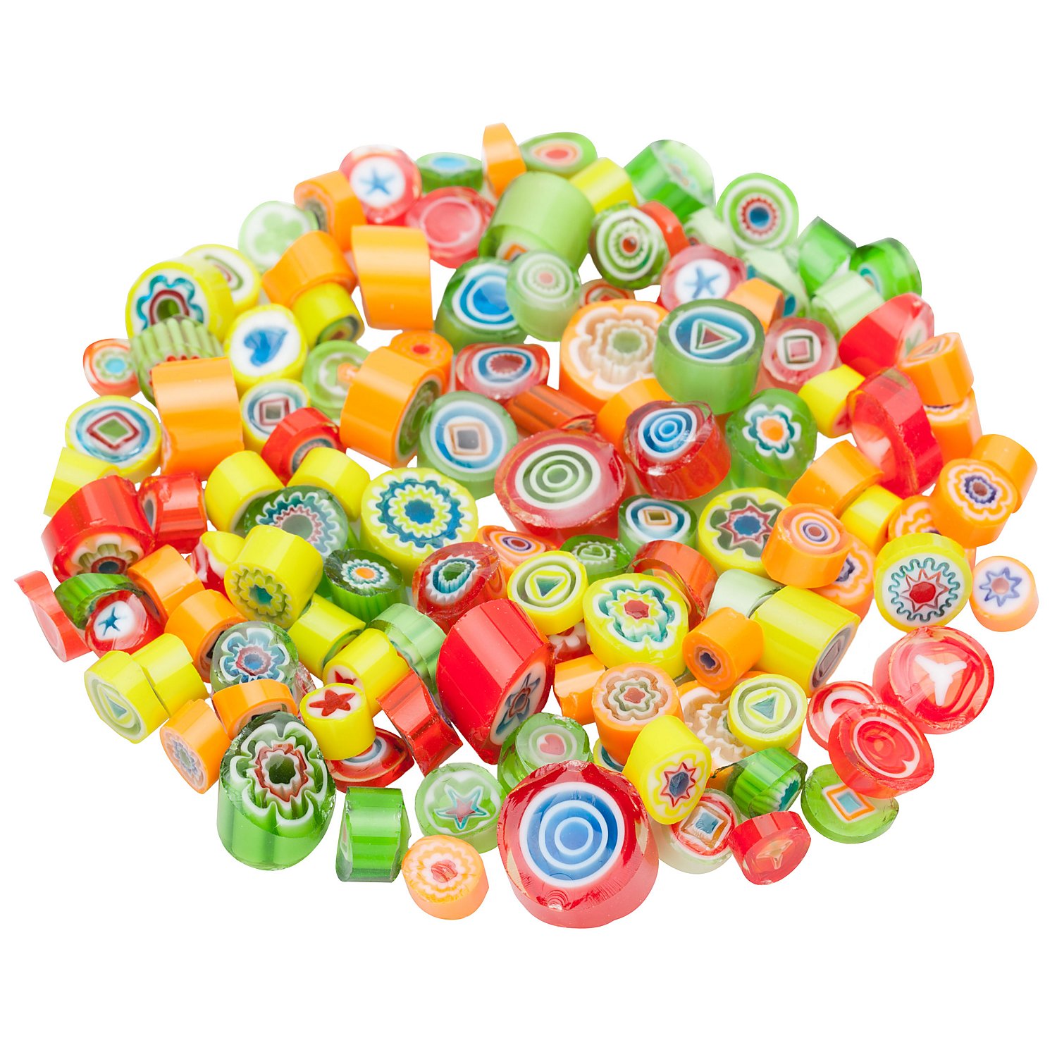 Millefiori-Mix, grün-orange, 75 g