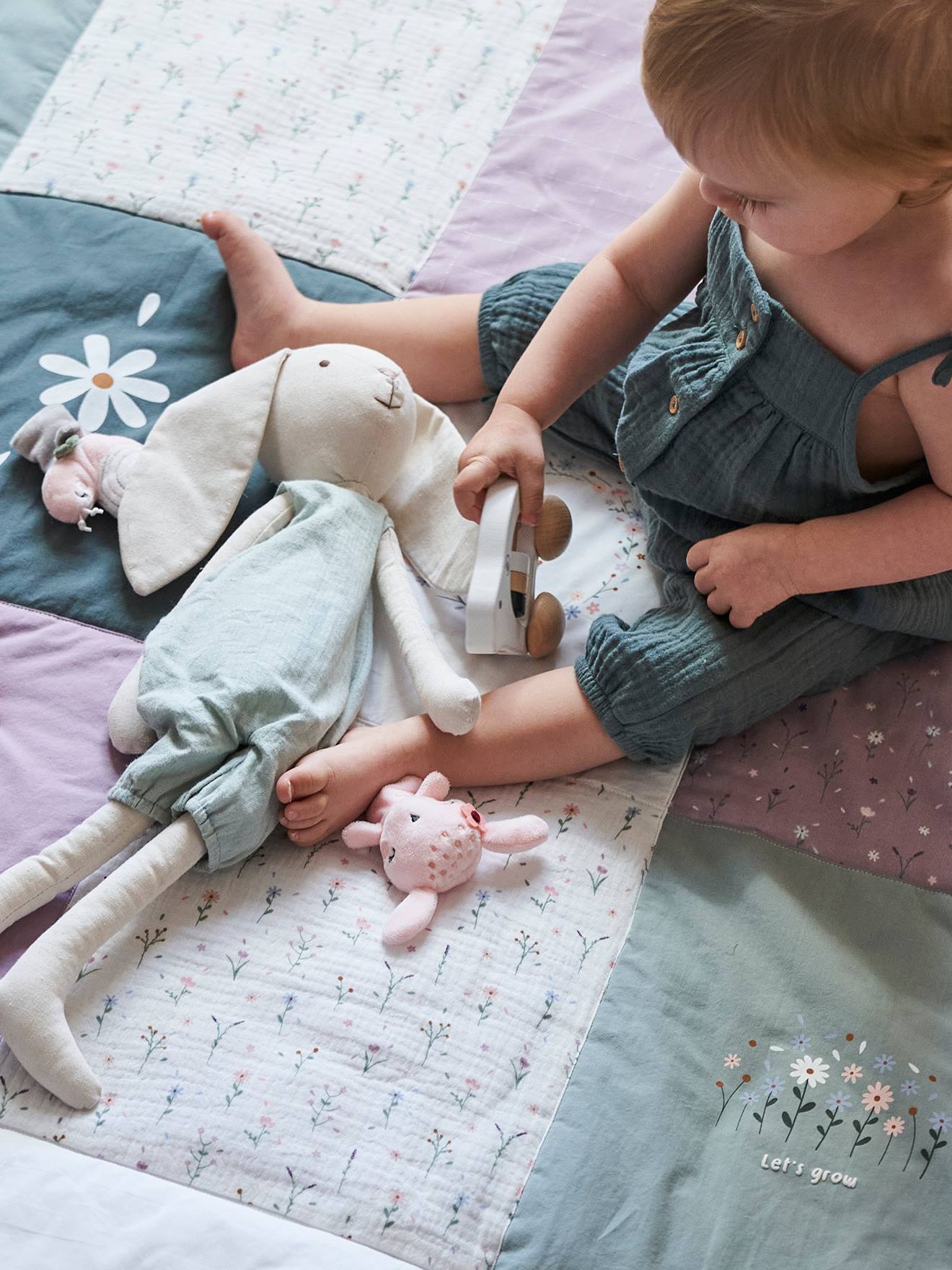 Vertbaudet Baby Steppdecke PROVENCE - violett/mehrfarbig