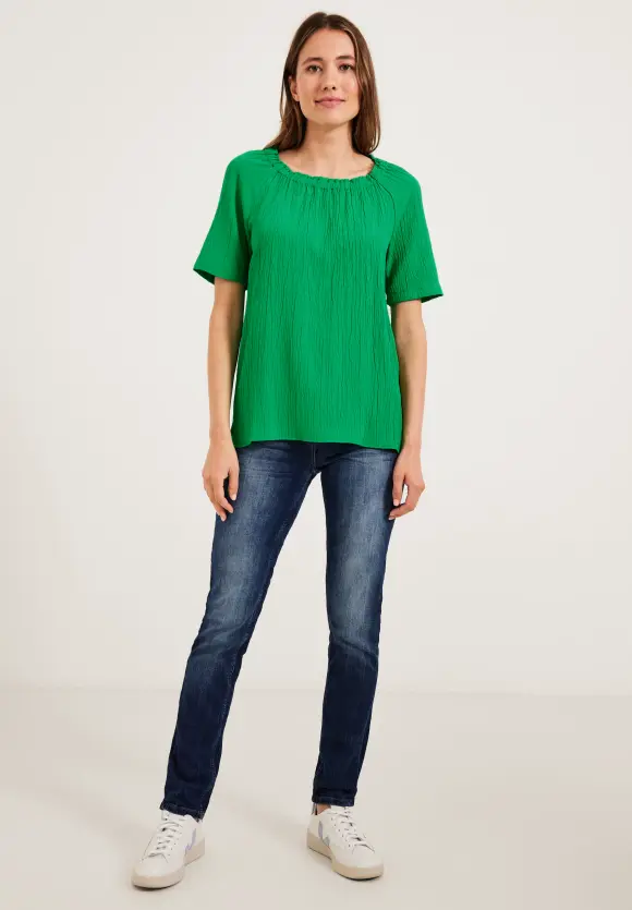 CECIL Unifarbene Struktur Bluse