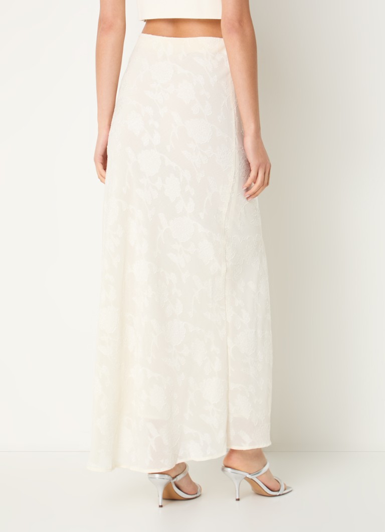 Neo Noir  Vinza maxi rok met borduring en split