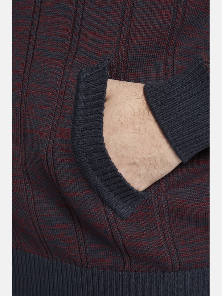 Charles Colby Strickjacke DUKE HAGANSON in dunkelrot melange günstig kaufen