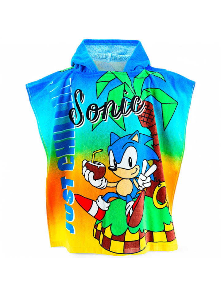 Sonic Badeponcho Sonic The Hedgehog  - (B) 55 cm x (L) 110 cm in Bunt günstig kaufen 55 x 100 cm