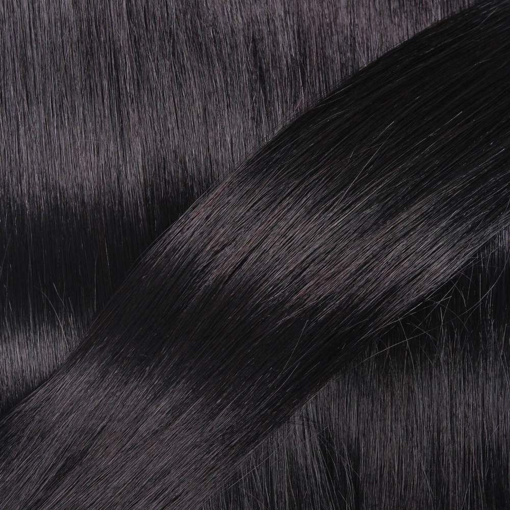 hair2heart Extensions adhésives Premium cheveux naturels #1b Noir naturel extensions