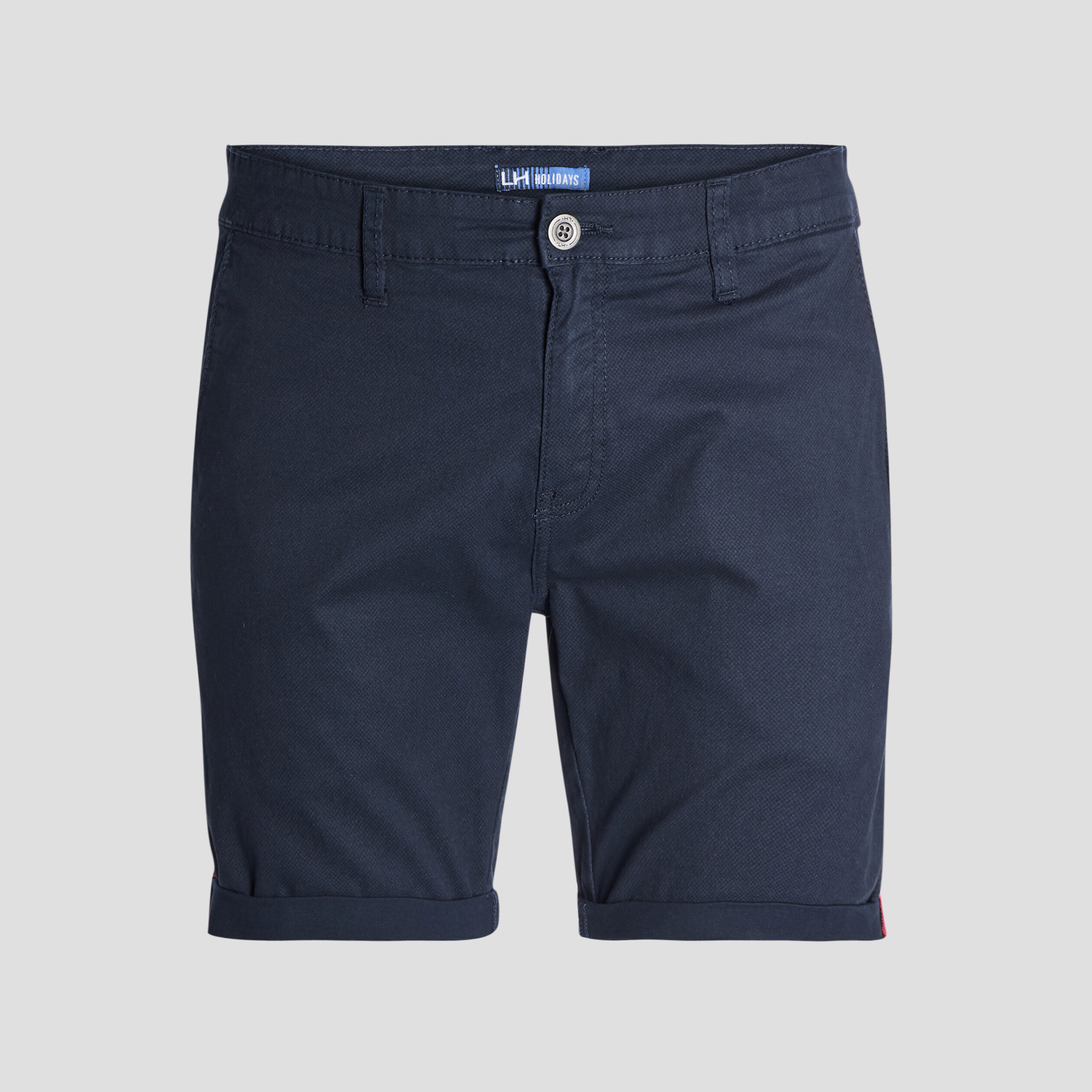 Bermuda droit coton ourlets retroussés bleu marine homme | La Halle