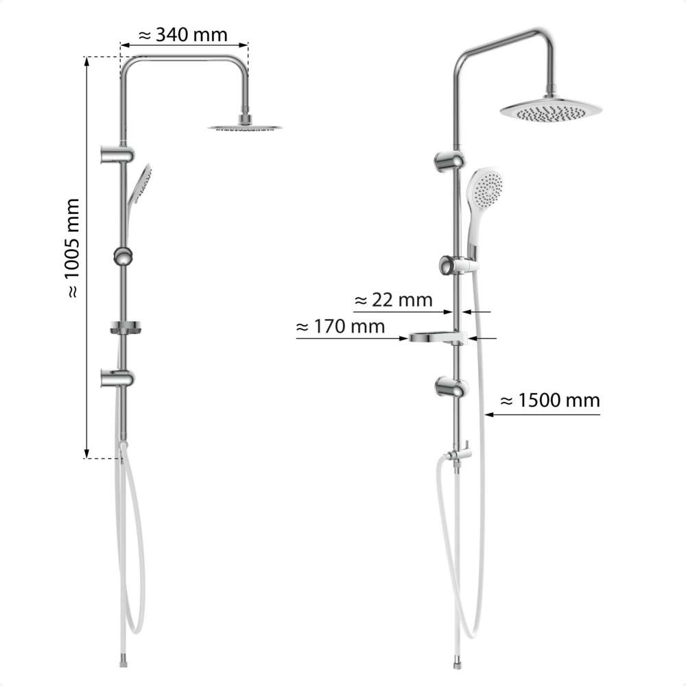 Eisl Duschset DUSCHTRAUM Chrom/Weiß