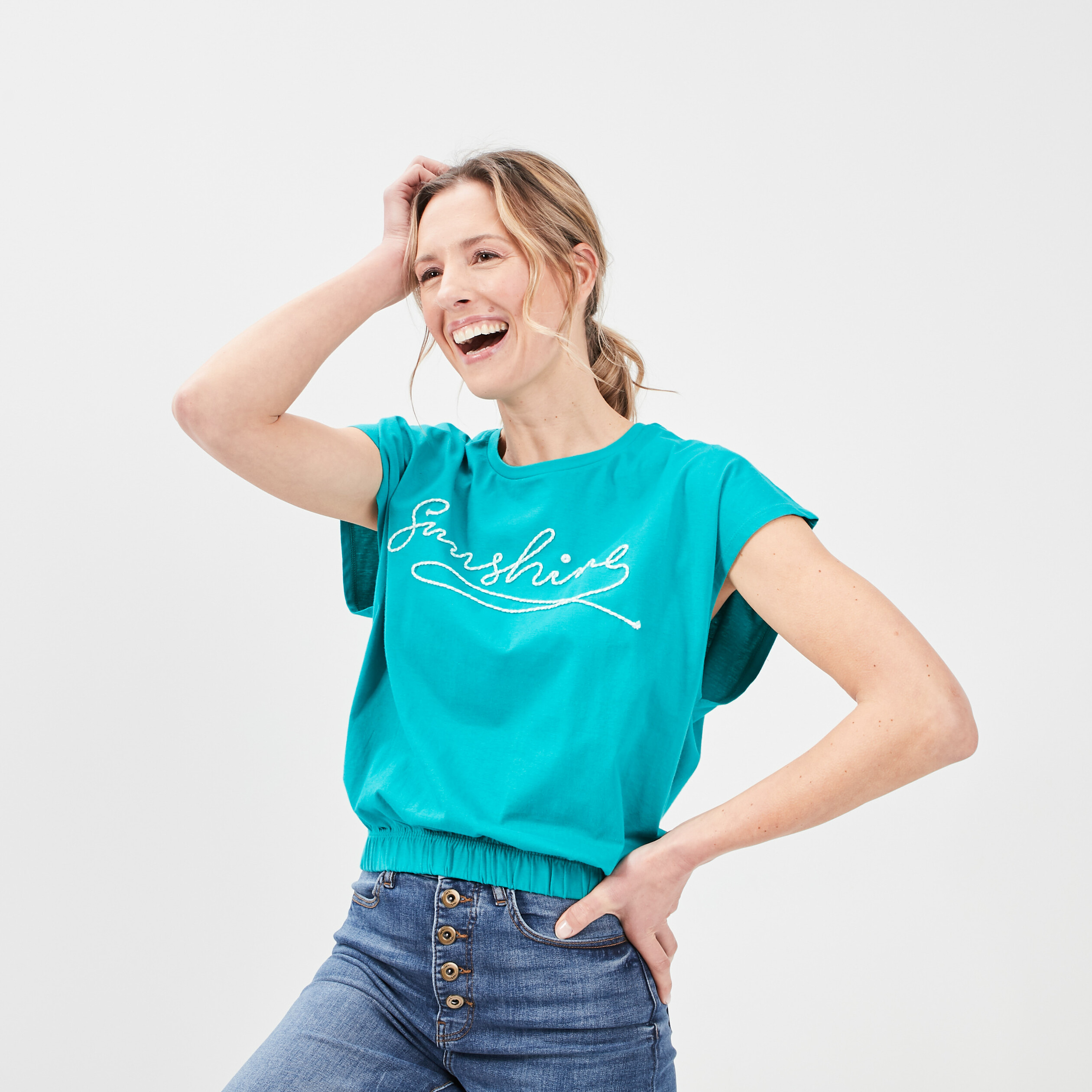 T-shirt manches courtes vert femme | La Halle