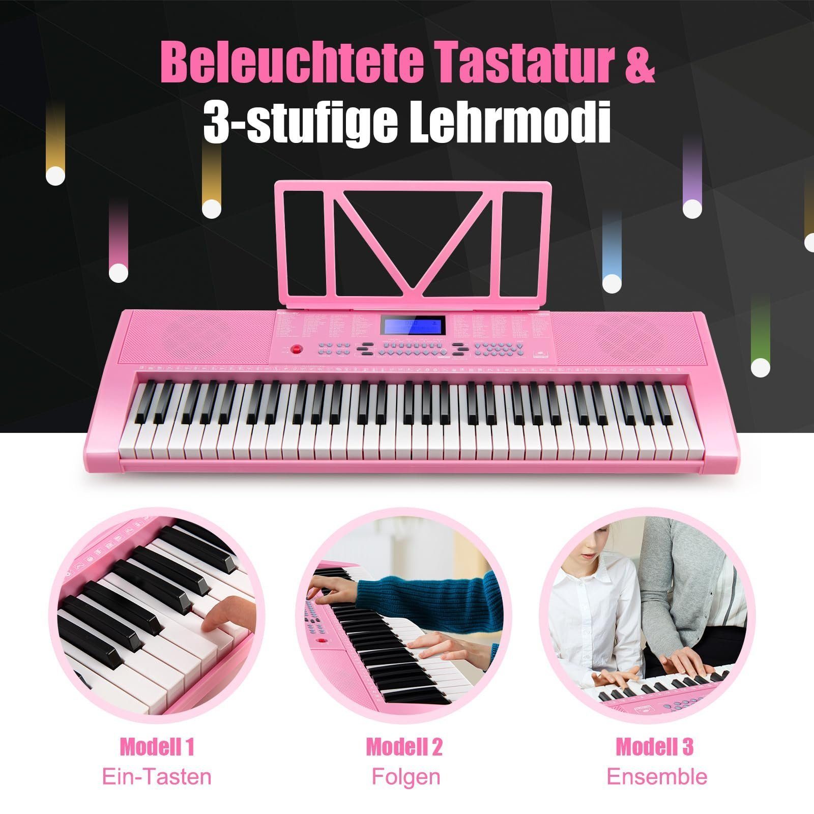 COSTWAY Home Keyboard, 61 Tastatur, mit 255 Rhythmen & Töne