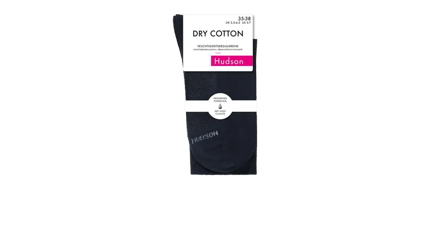 Hudson Damen Socken  Dry Cotton druckfrei black