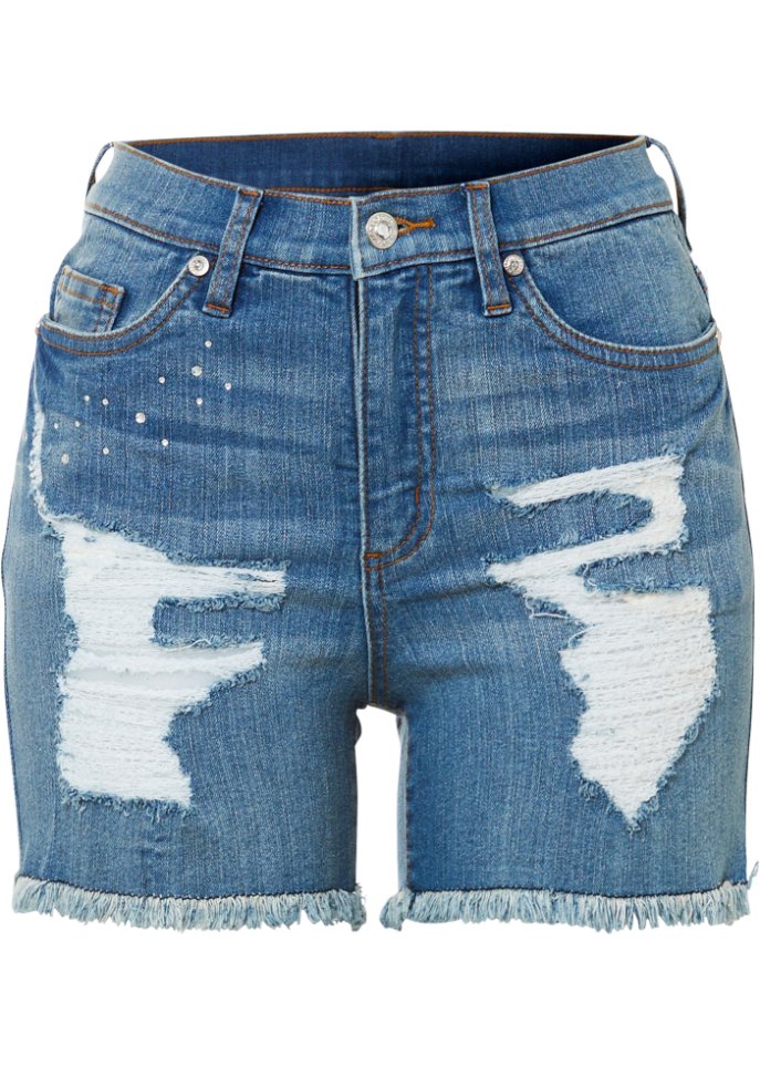 High-Waist-Shorts, destroyed