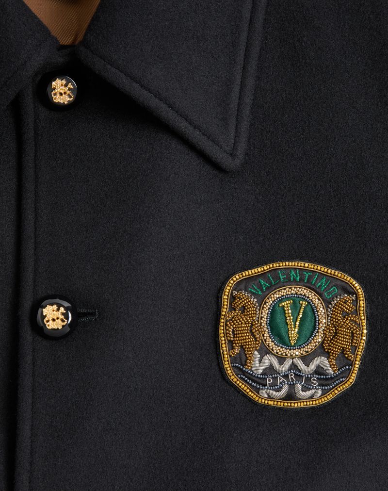 Valentino uld- og kashmirjakke med broderet Valentino-mærke