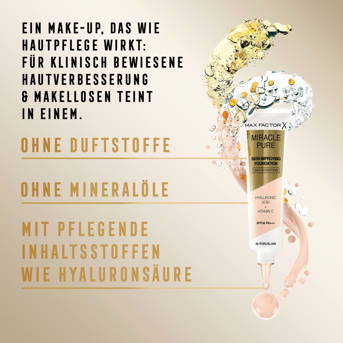 Foundation Miracle Pure 80 Bronze, LSF 30, 30 ml