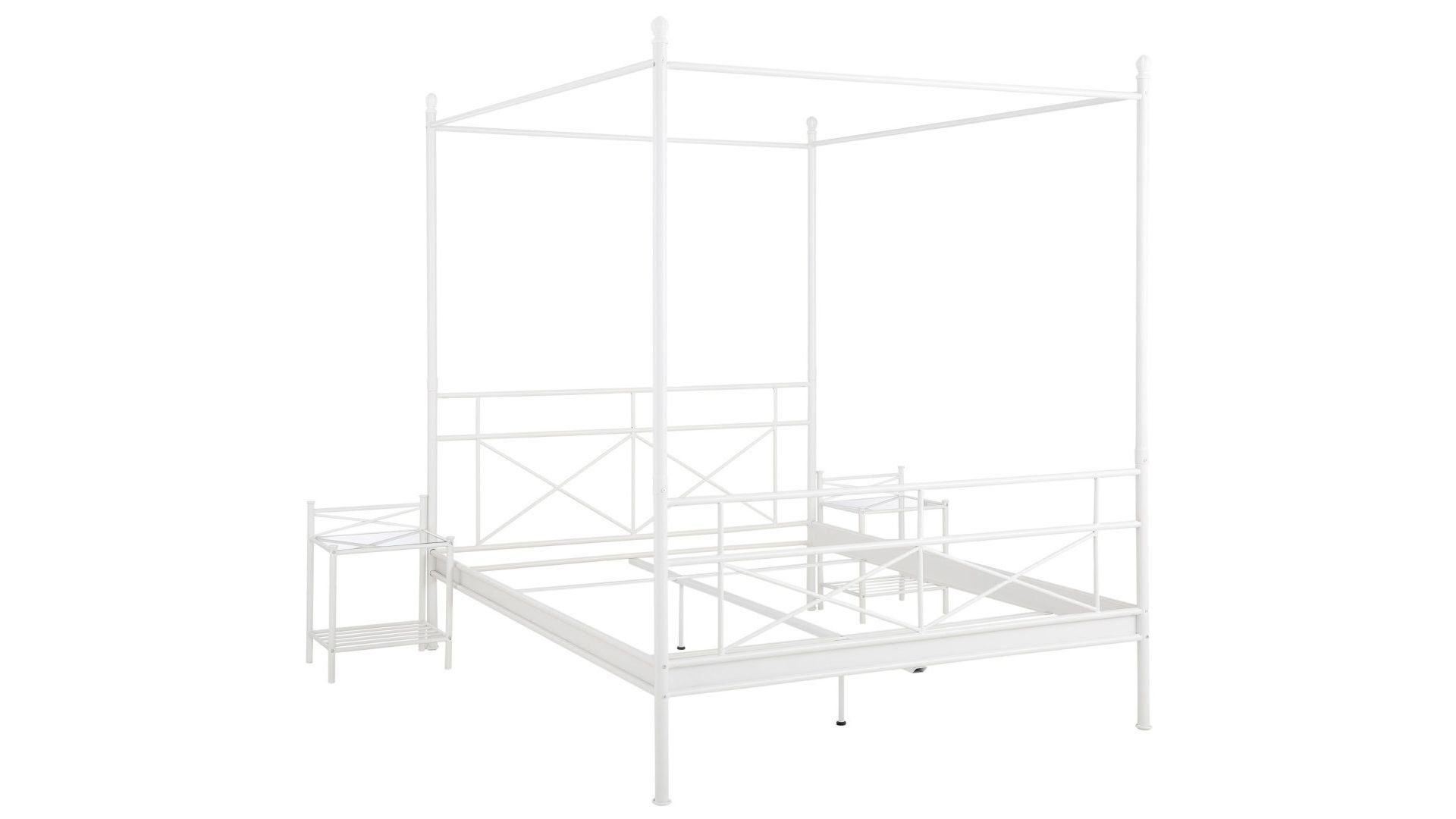 loft24 Himmelbett Tanja, Metallbett im Landhausstil, 160x200 cm