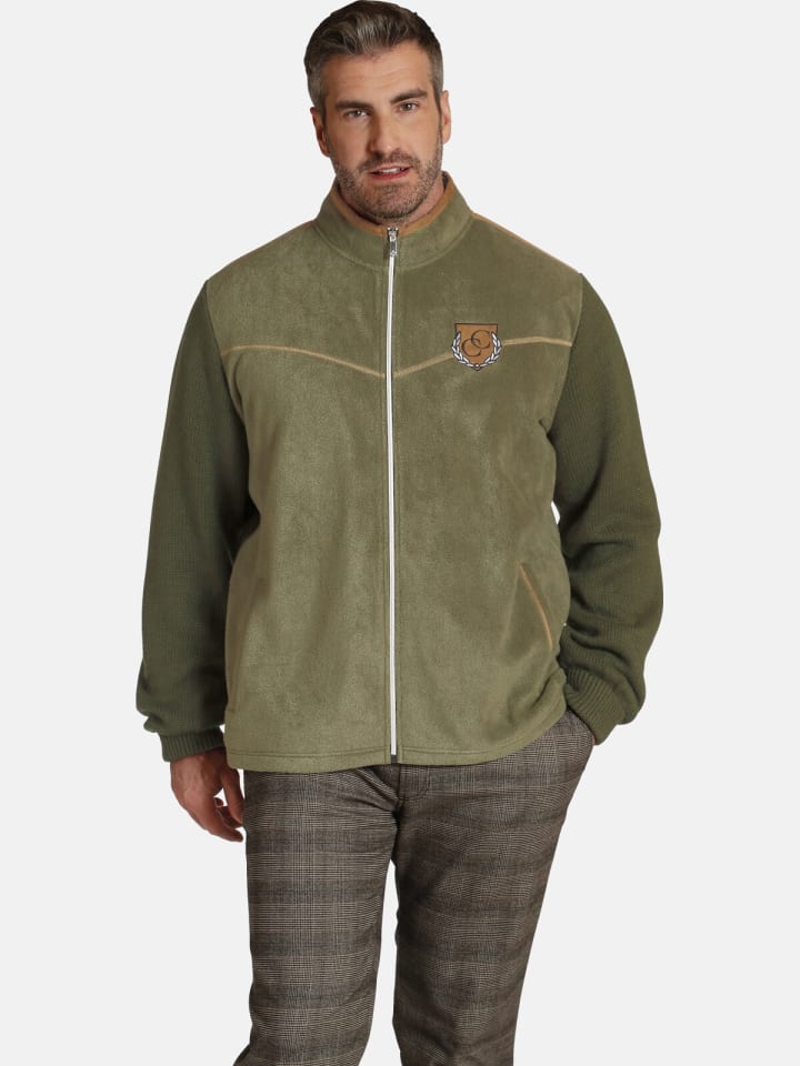 Charles Colby Outdoor Strickjacke DUKE DEREN in oliv günstig kaufen