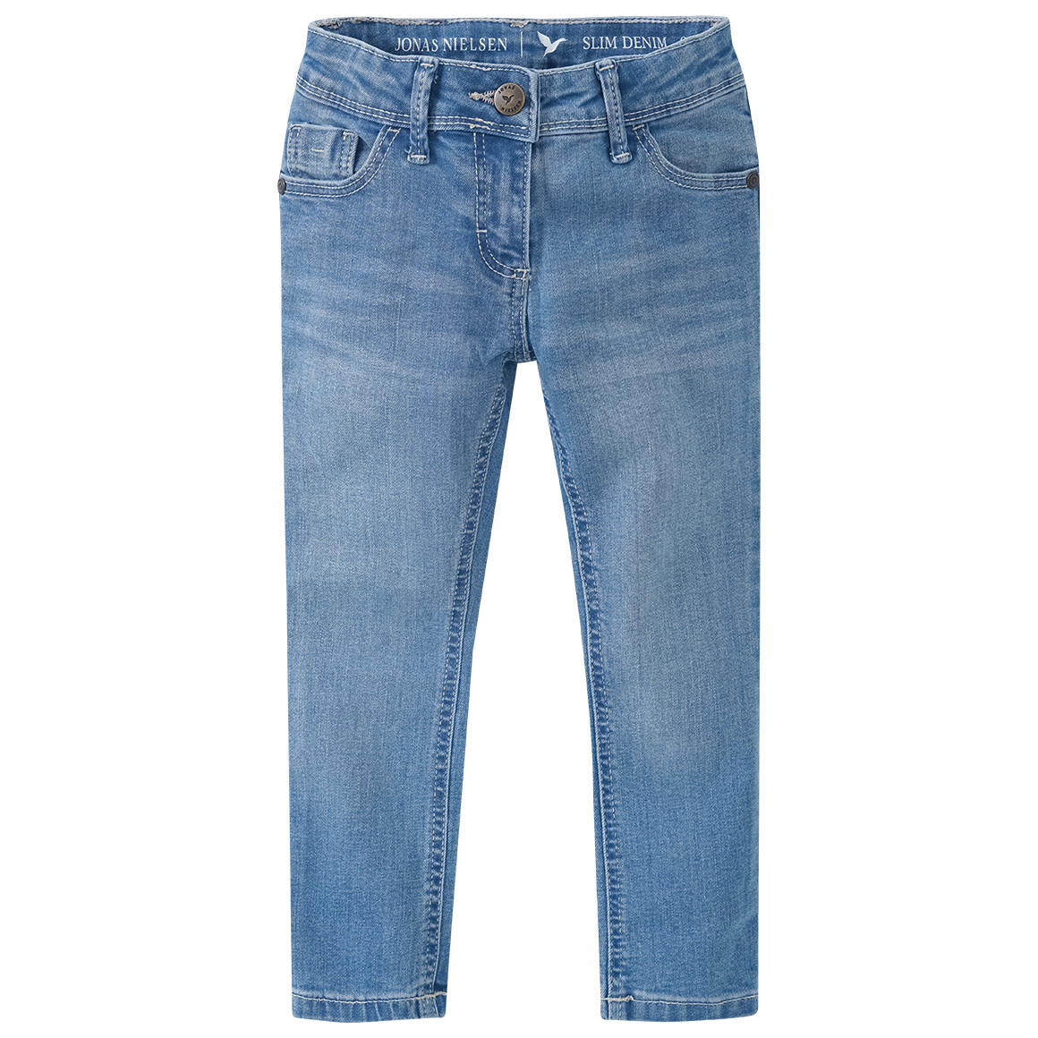 Mädchen Slim-Jeans mit verstellbarem Bund