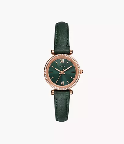 Fossil Uhr Carlie 3-Zeiger-Werk LiteHide™-Leder grün