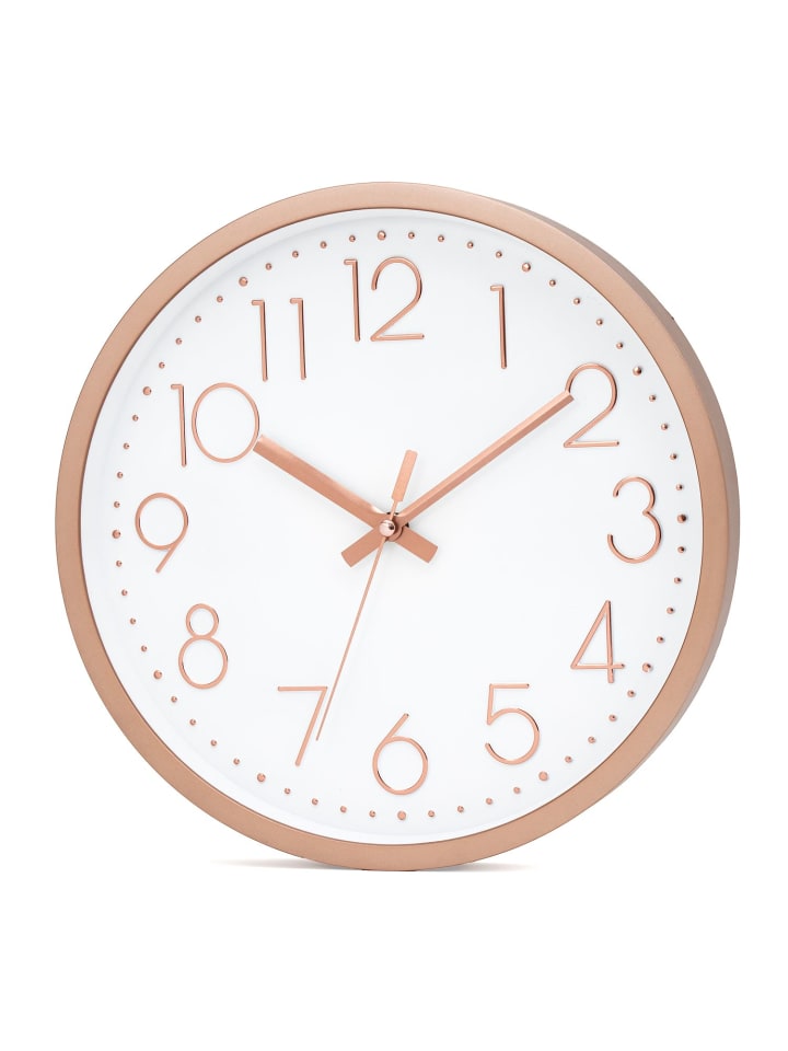 Intirilife Wanduhr mit D30,5 cm in Rosé Gold-Weiß günstig kaufen onesize